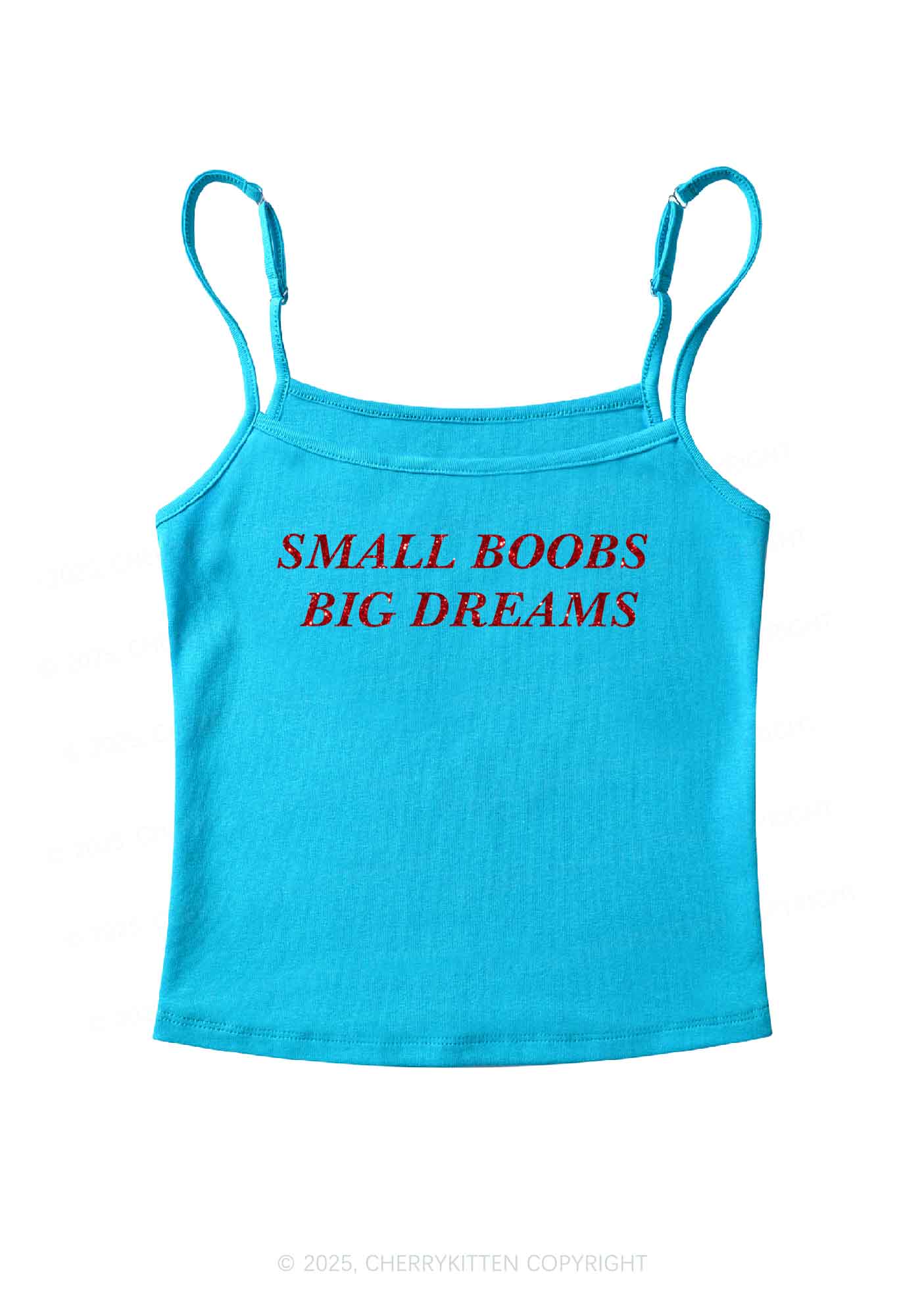 Glitter Small But Big Dreams Y2K Spaghetti Strap Cami Cherrykitten - Image 6