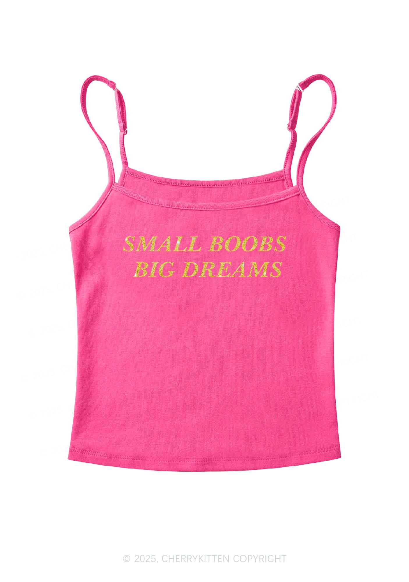Glitter Small But Big Dreams Y2K Spaghetti Strap Cami Cherrykitten - Image 7