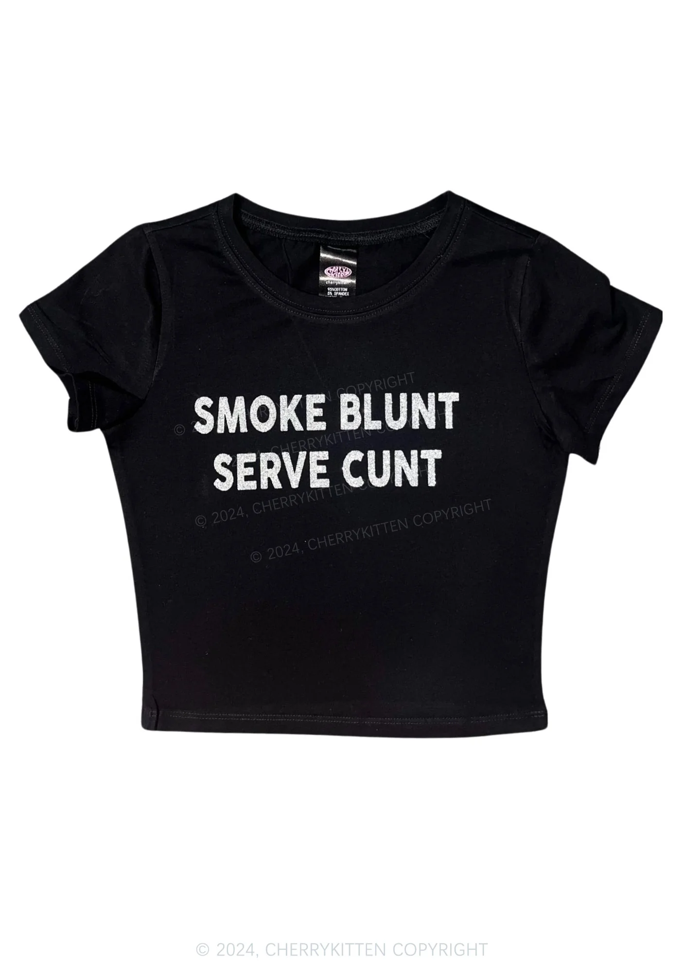 Glitter Smoke Blunt Y2K Baby Tee Cherrykitten - Image 7