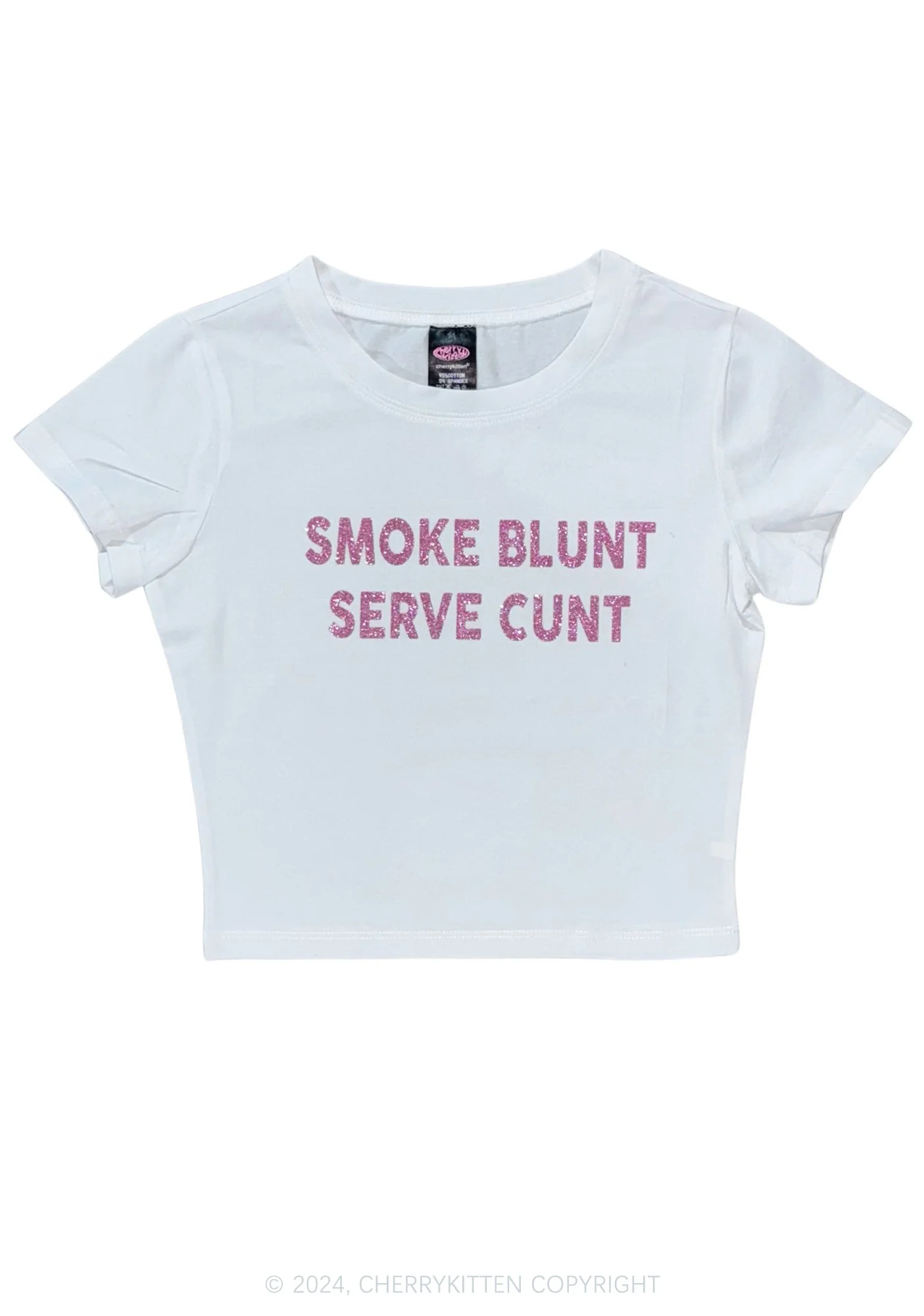 Glitter Smoke Blunt Y2K Baby Tee Cherrykitten - Image 8