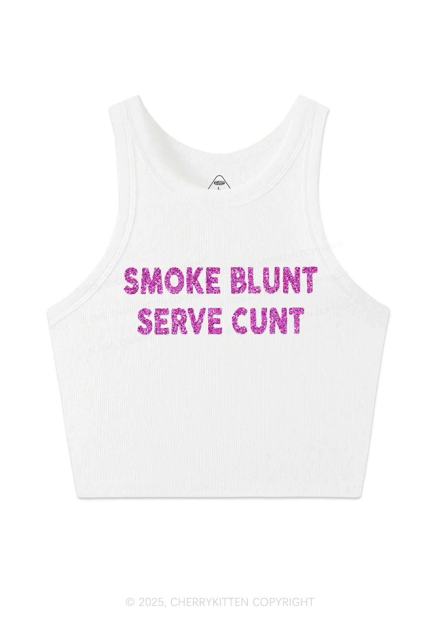 Glitter Smoke Blunt Y2K Crop Tank Top Cherrykitten - Image 4