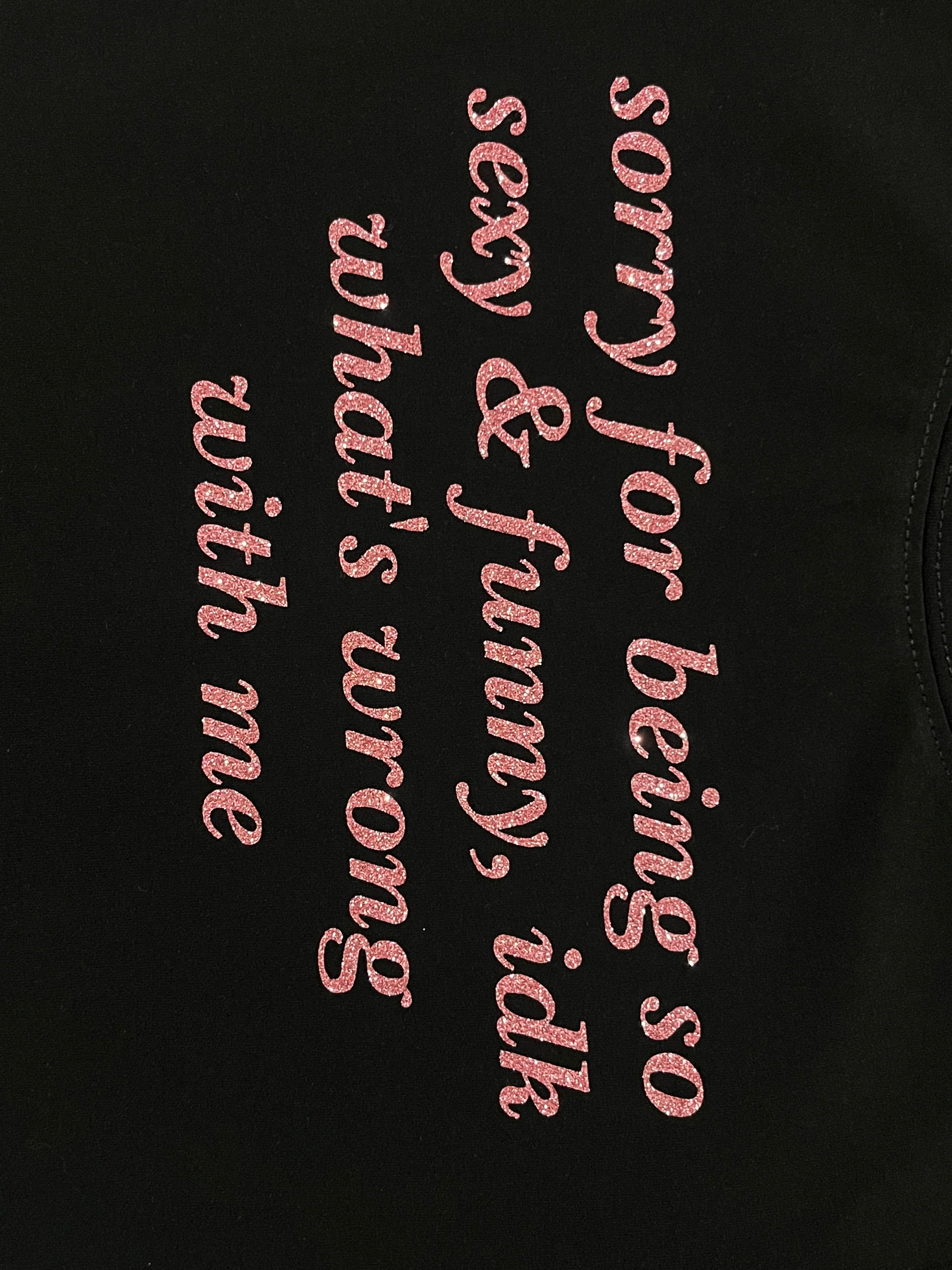 Glitter Sorry For Being So Funny Y2K Baby Tee Cherrykitten - Image 5