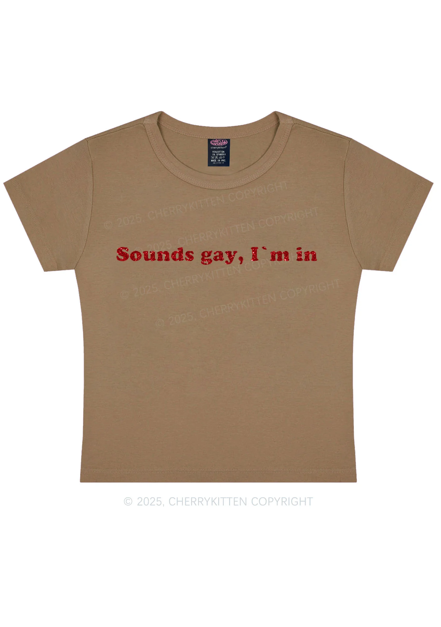 Glitter Sounds Gay Pride Y2K Baby Tee Cherrykitten - Image 10