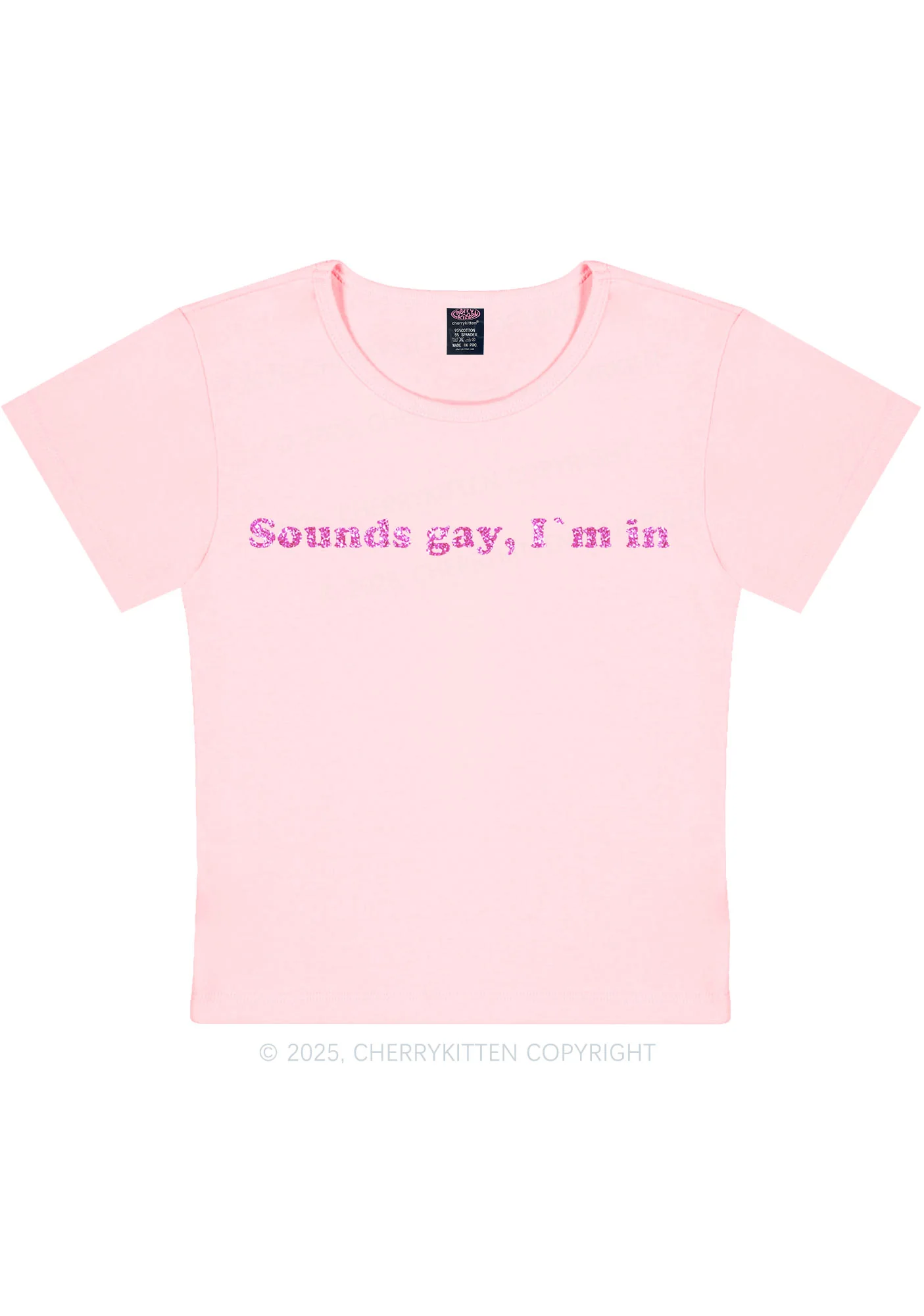 Glitter Sounds Gay Pride Y2K Baby Tee Cherrykitten - Image 11