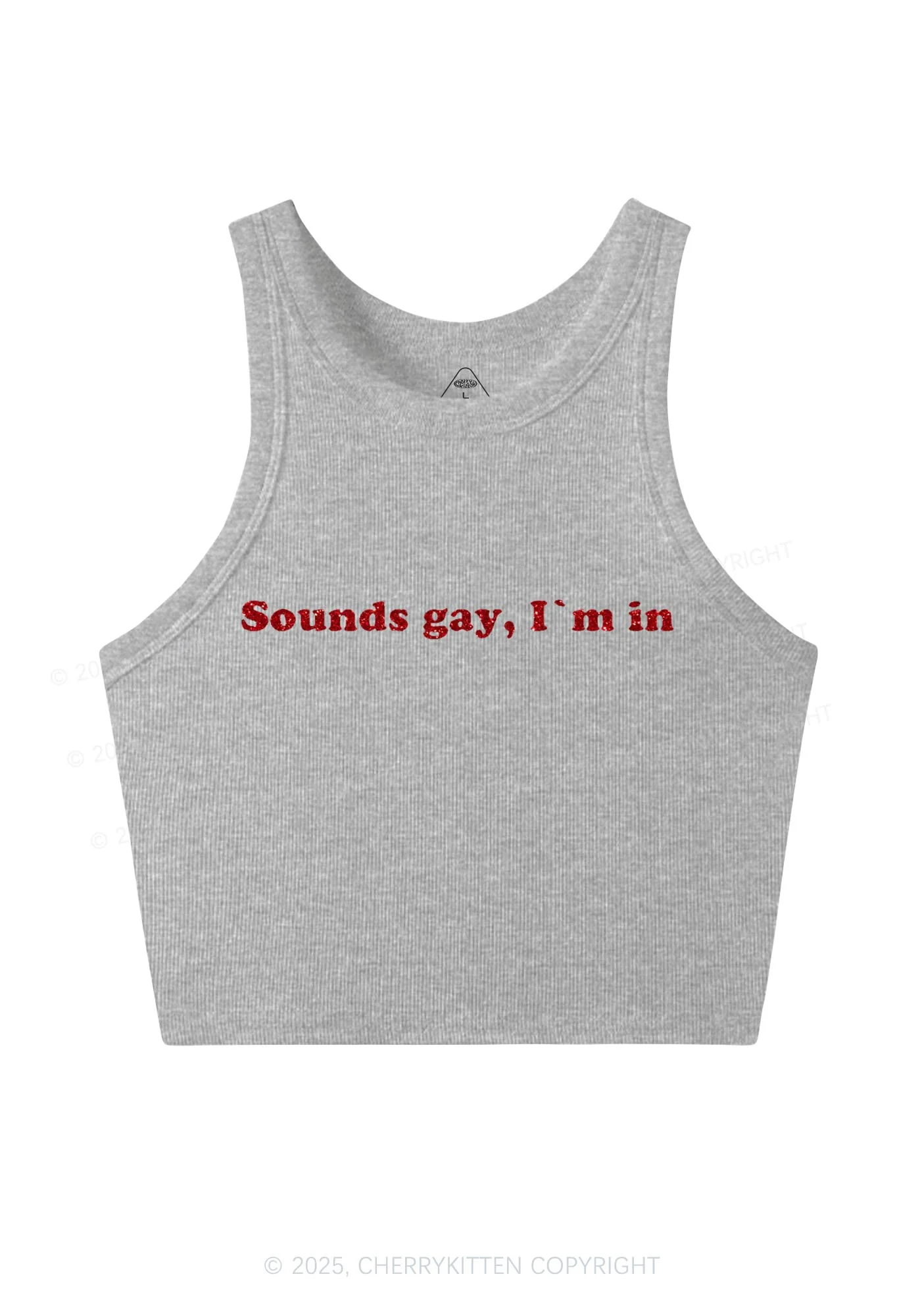 Glitter Sounds Gay Pride Y2K Crop Tank Top Cherrykitten - Image 5