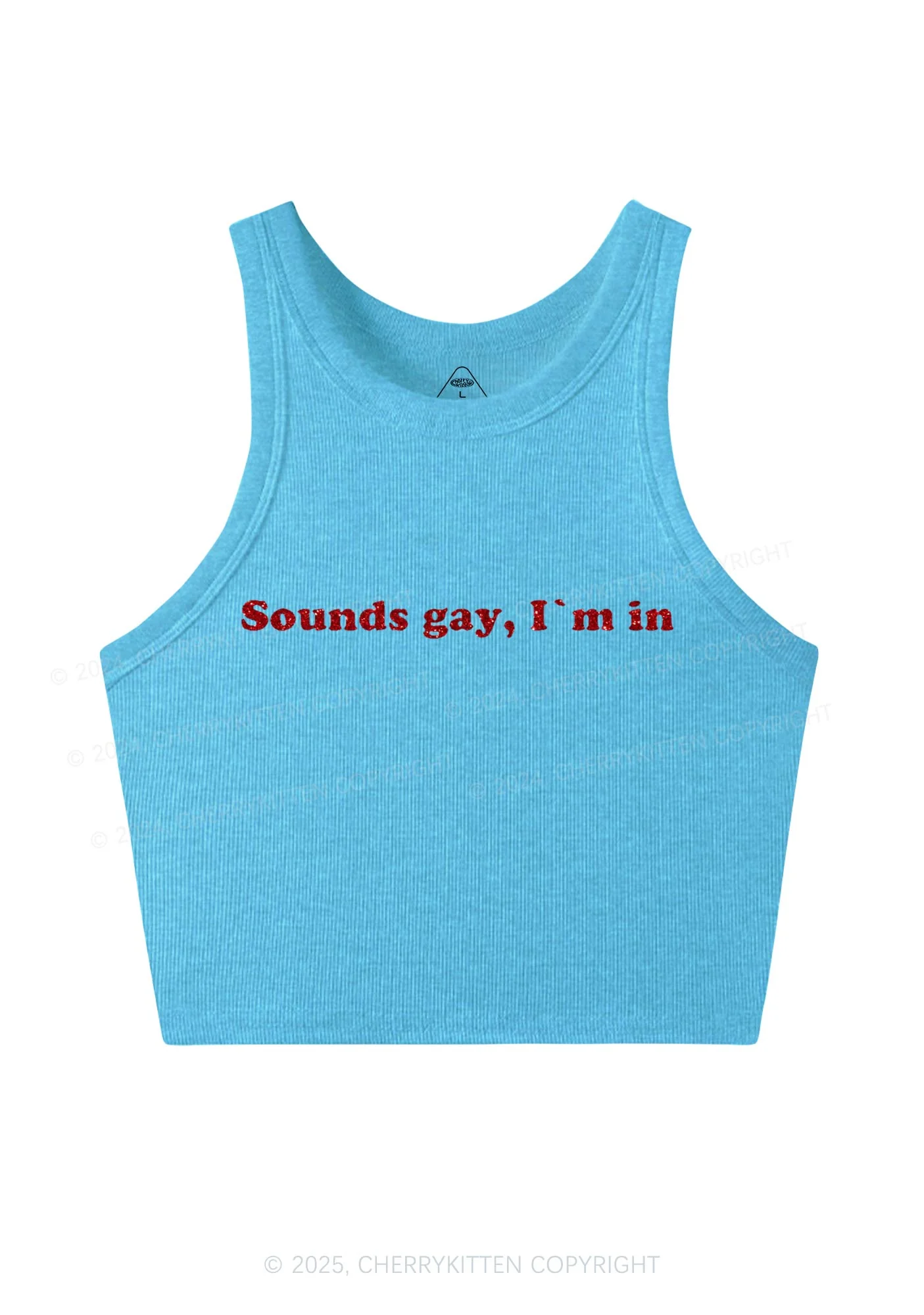 Glitter Sounds Gay Pride Y2K Crop Tank Top Cherrykitten - Image 6