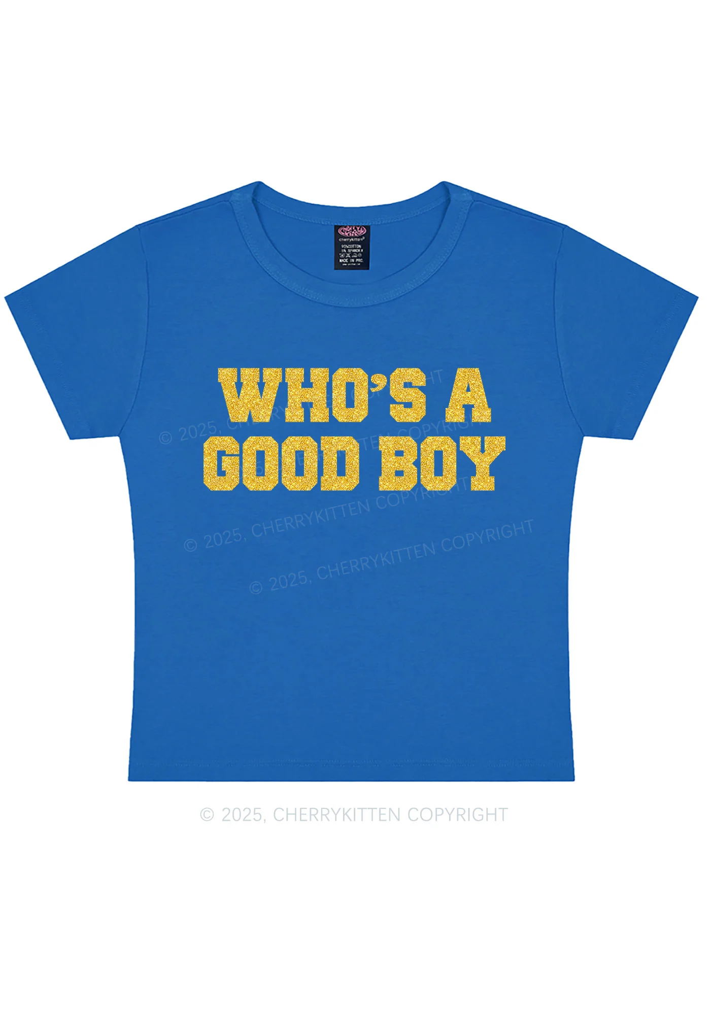 Glitter Whos A Good Boy Y2K Baby Tee Cherrykitten - Image 10