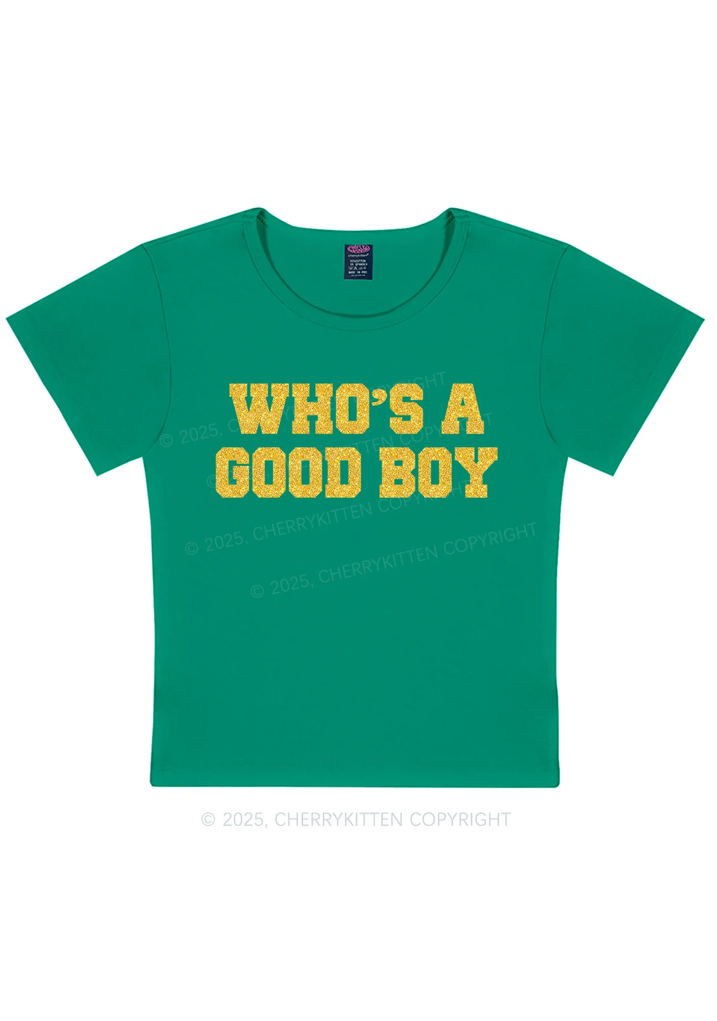 Glitter Whos A Good Boy Y2K Baby Tee Cherrykitten - Image 11