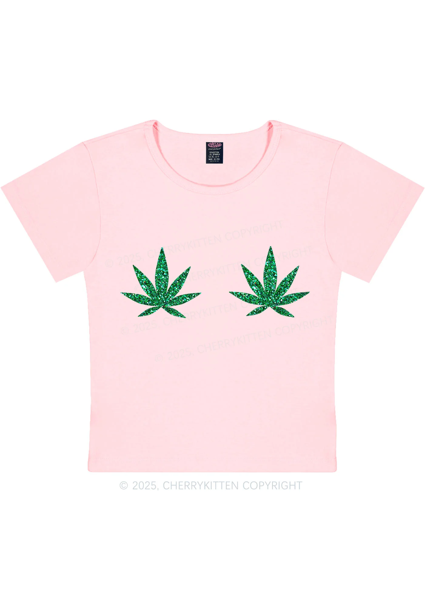 Glitter Wxxd Leaf Y2K Baby Tee Cherrykitten - Image 13
