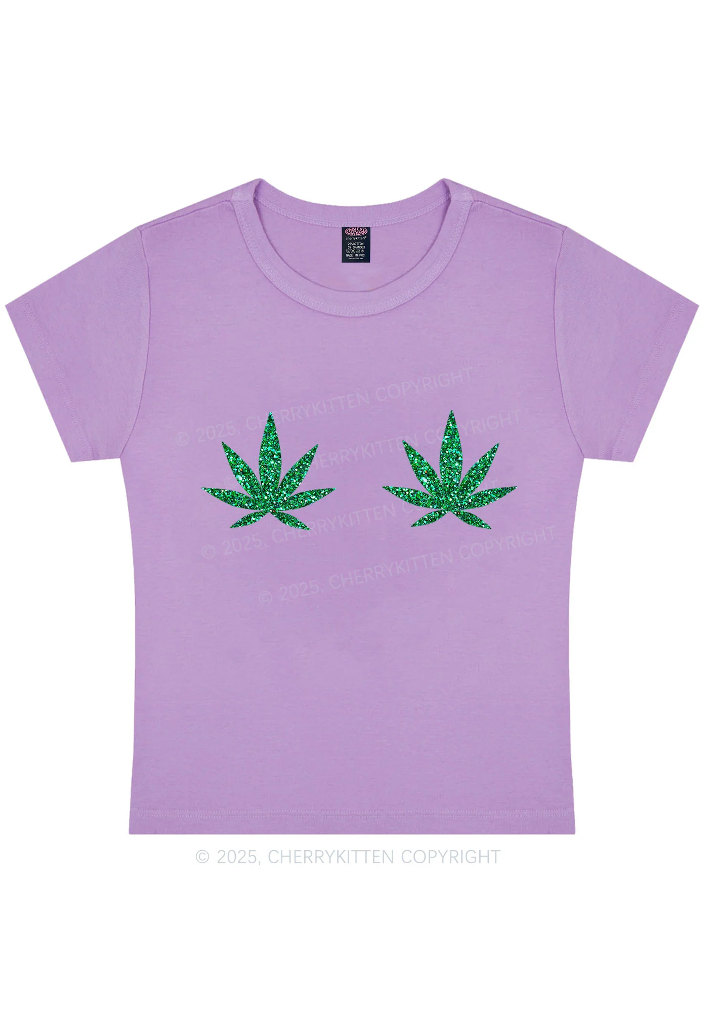 Glitter Wxxd Leaf Y2K Baby Tee Cherrykitten - Image 8
