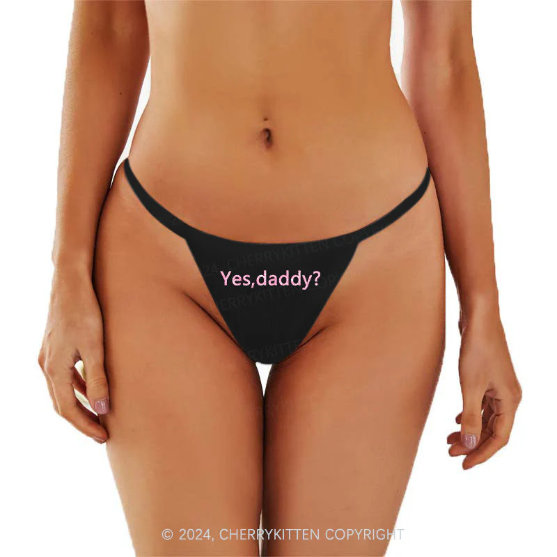 Glitter Yes Daddy Y2K Flat String Thong Cherrykitten - Image 3