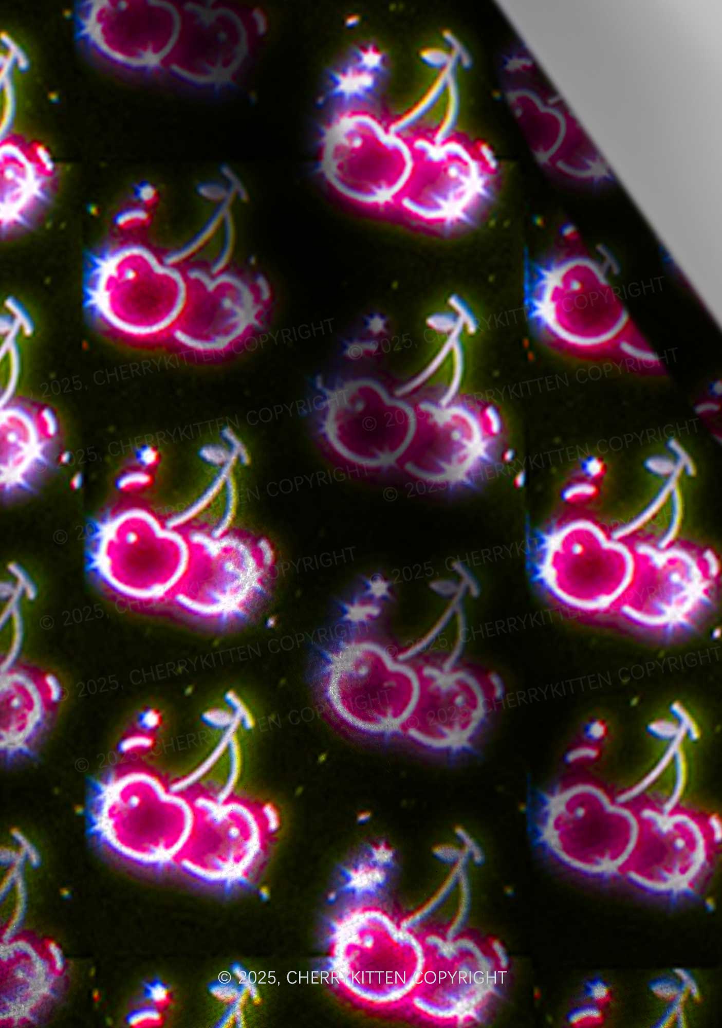 Glowing Cherry Dream Valentine's Day Y2K Print Headband Cherrykitten - Image 3