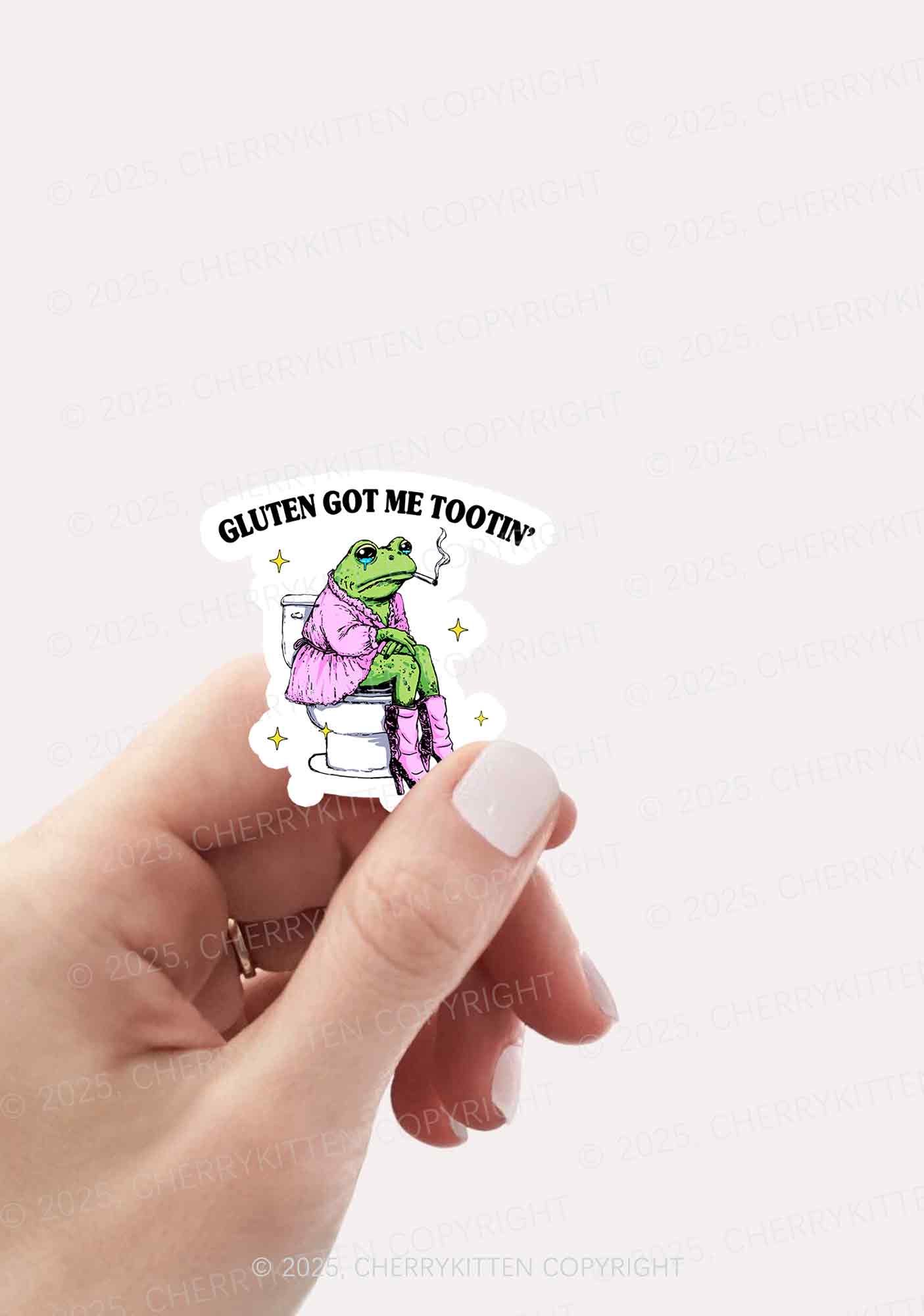 Gluten Got Me Tootin 1Pc Y2K Sticker Cherrykitten - Image 2
