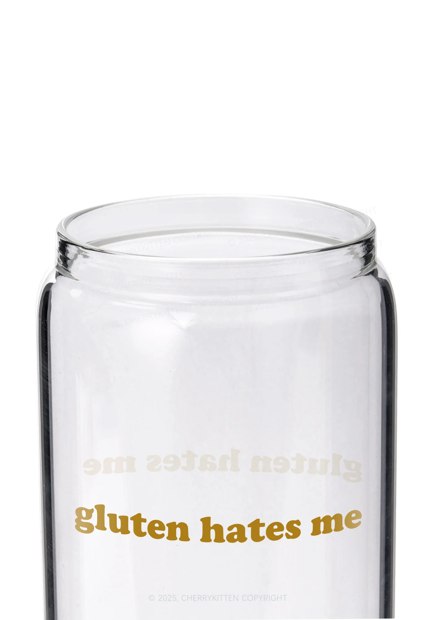 Gluten Hates Me Y2K Printed Glass Cup Cherrykitten - Image 2