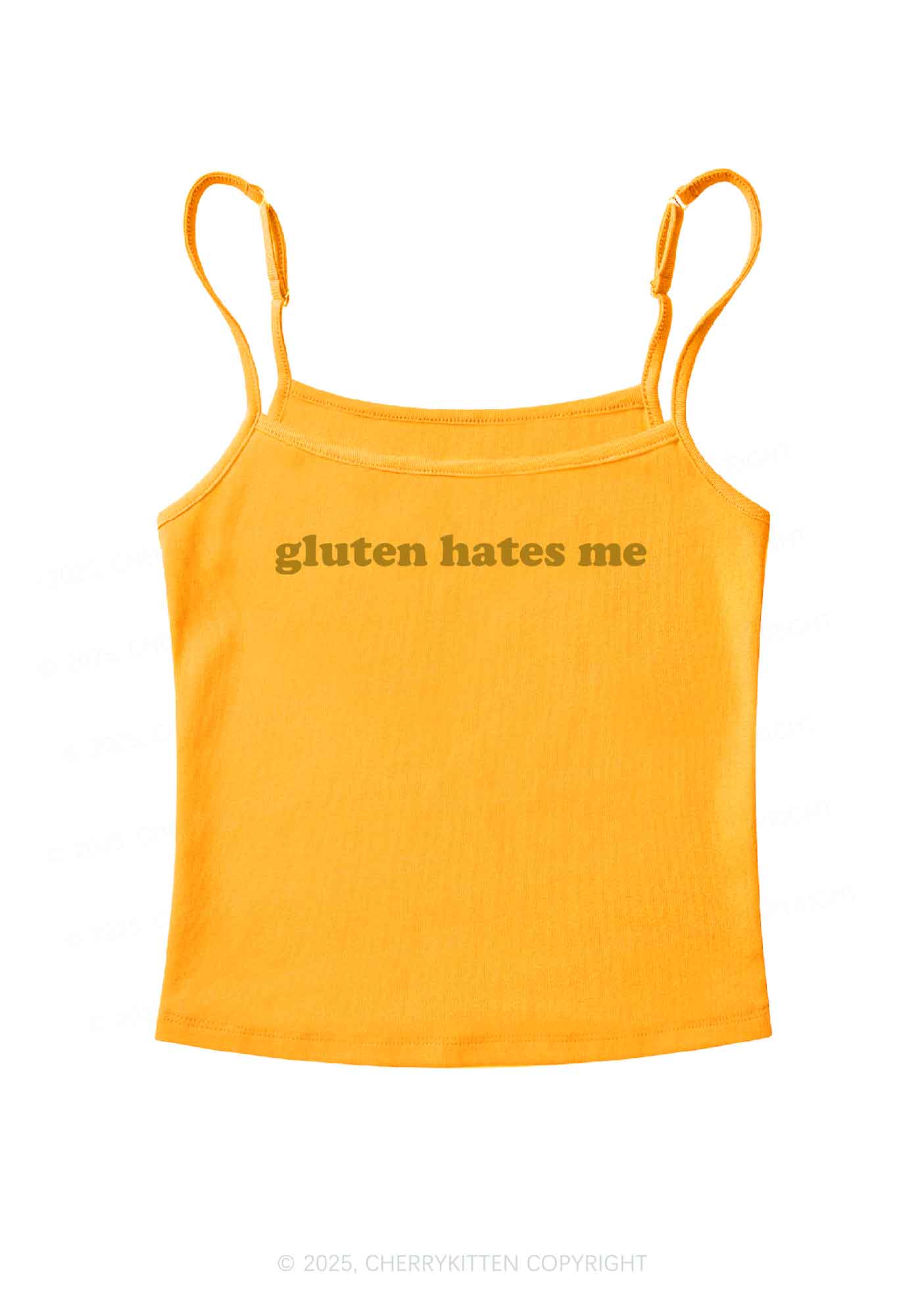 Gluten Hates Me Y2K Spaghetti Strap Cami Cherrykitten - Image 7