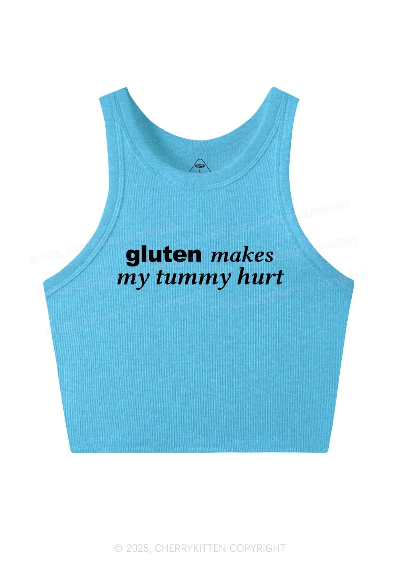 Gluten Makes Tummy Hurt Y2K Crop Tank Top Cherrykitten - Image 5
