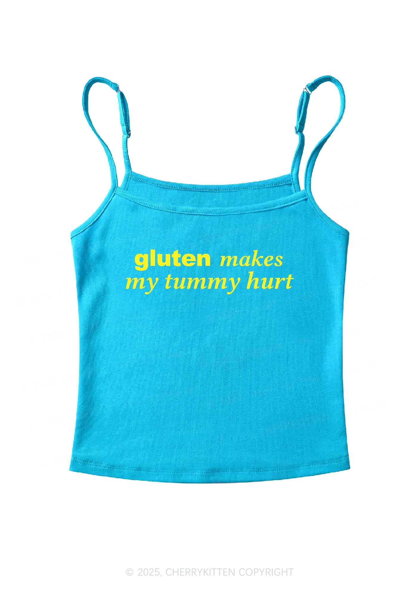 Gluten Makes Tummy Hurt Y2K Spaghetti Strap Cami Cherrykitten - Image 5