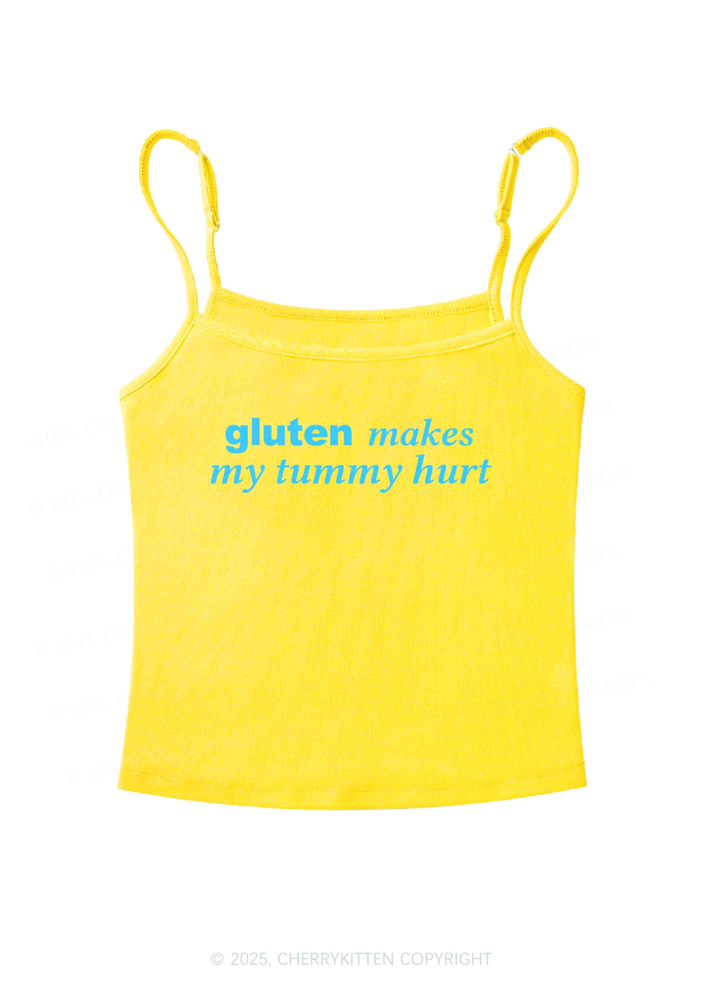 Gluten Makes Tummy Hurt Y2K Spaghetti Strap Cami Cherrykitten - Image 6