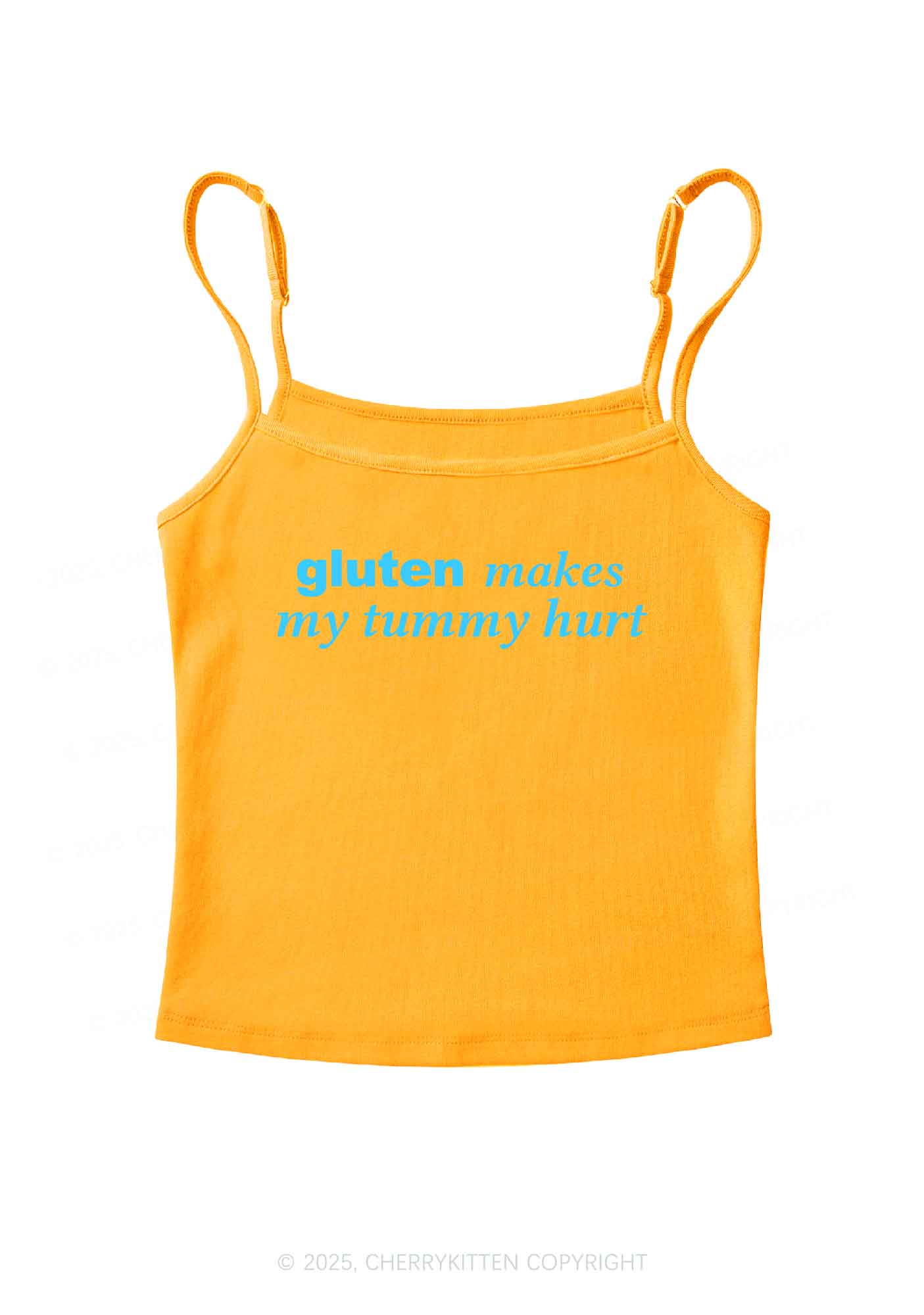 Gluten Makes Tummy Hurt Y2K Spaghetti Strap Cami Cherrykitten - Image 7