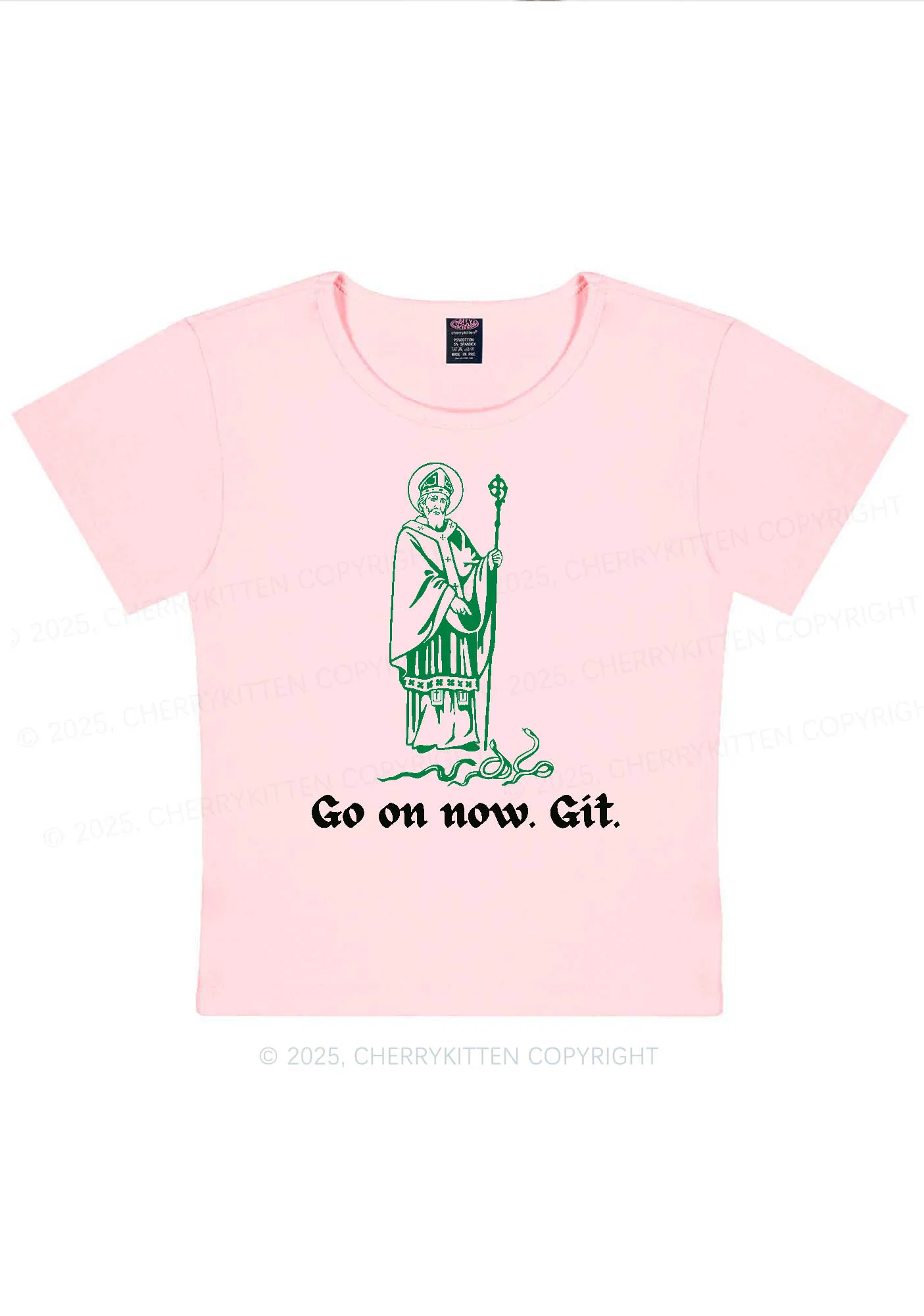 Go On Now Git St Patricks Y2K Baby Tee Cherrykitten - Image 11