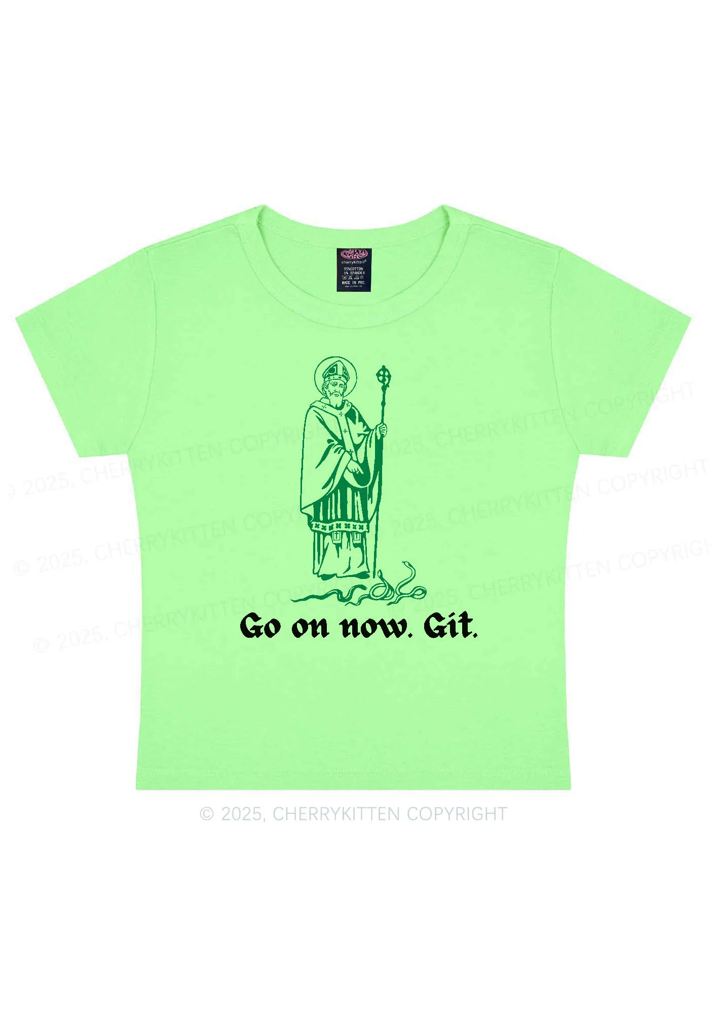 Go On Now Git St Patricks Y2K Baby Tee Cherrykitten - Image 12