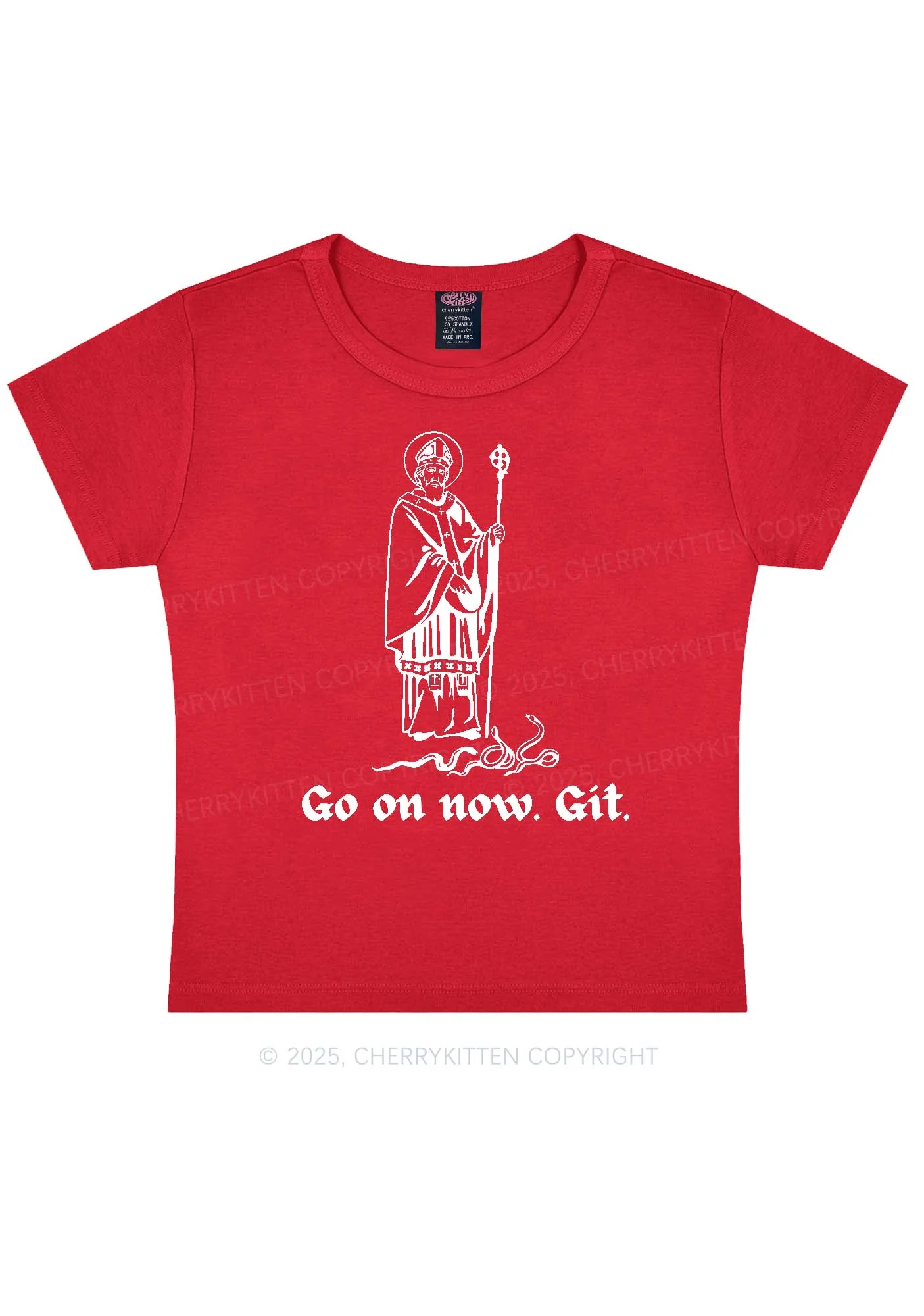 Go On Now Git St Patricks Y2K Baby Tee Cherrykitten - Image 6