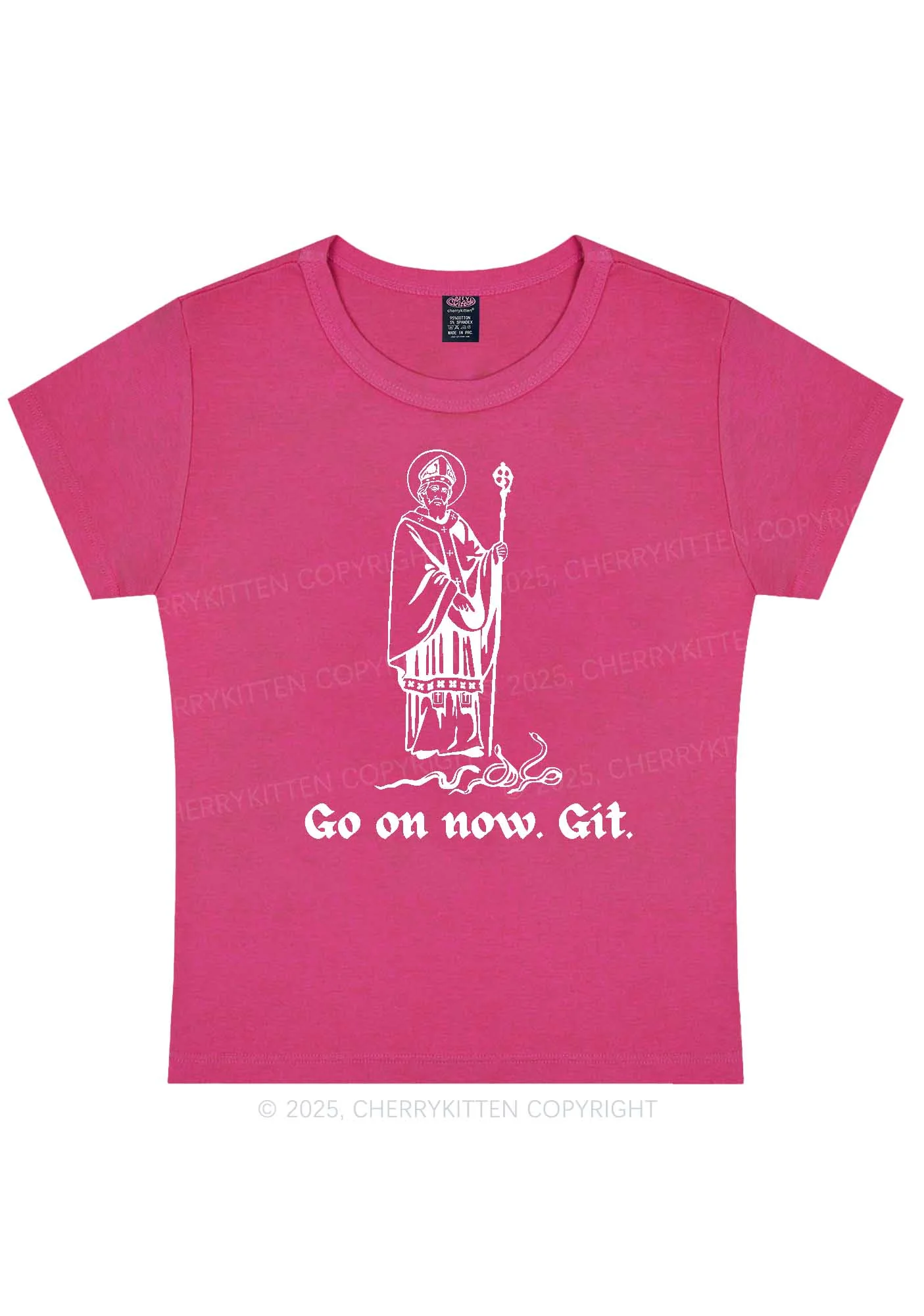Go On Now Git St Patricks Y2K Baby Tee Cherrykitten - Image 7