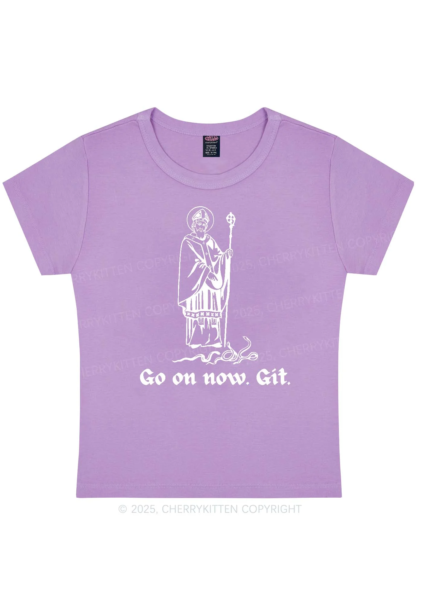 Go On Now Git St Patricks Y2K Baby Tee Cherrykitten - Image 8