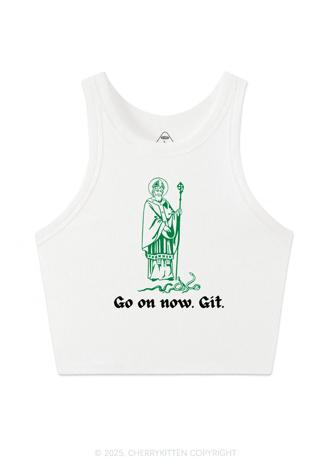Go On Now Git St Patricks Y2K Crop Tank Top Cherrykitten - Image 4