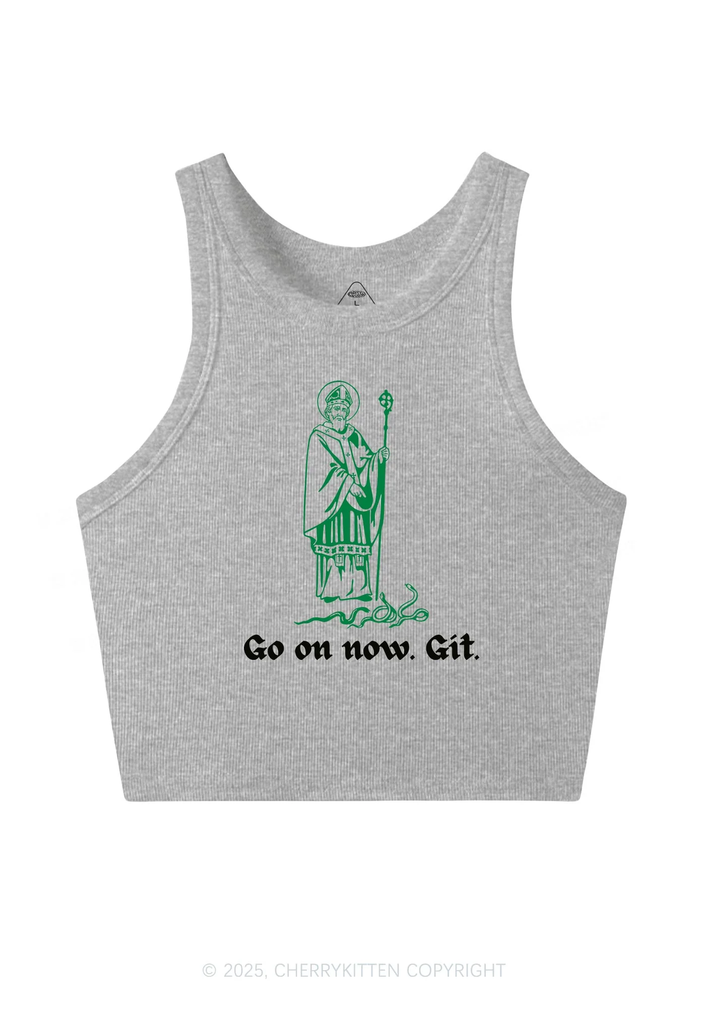 Go On Now Git St Patricks Y2K Crop Tank Top Cherrykitten - Image 5