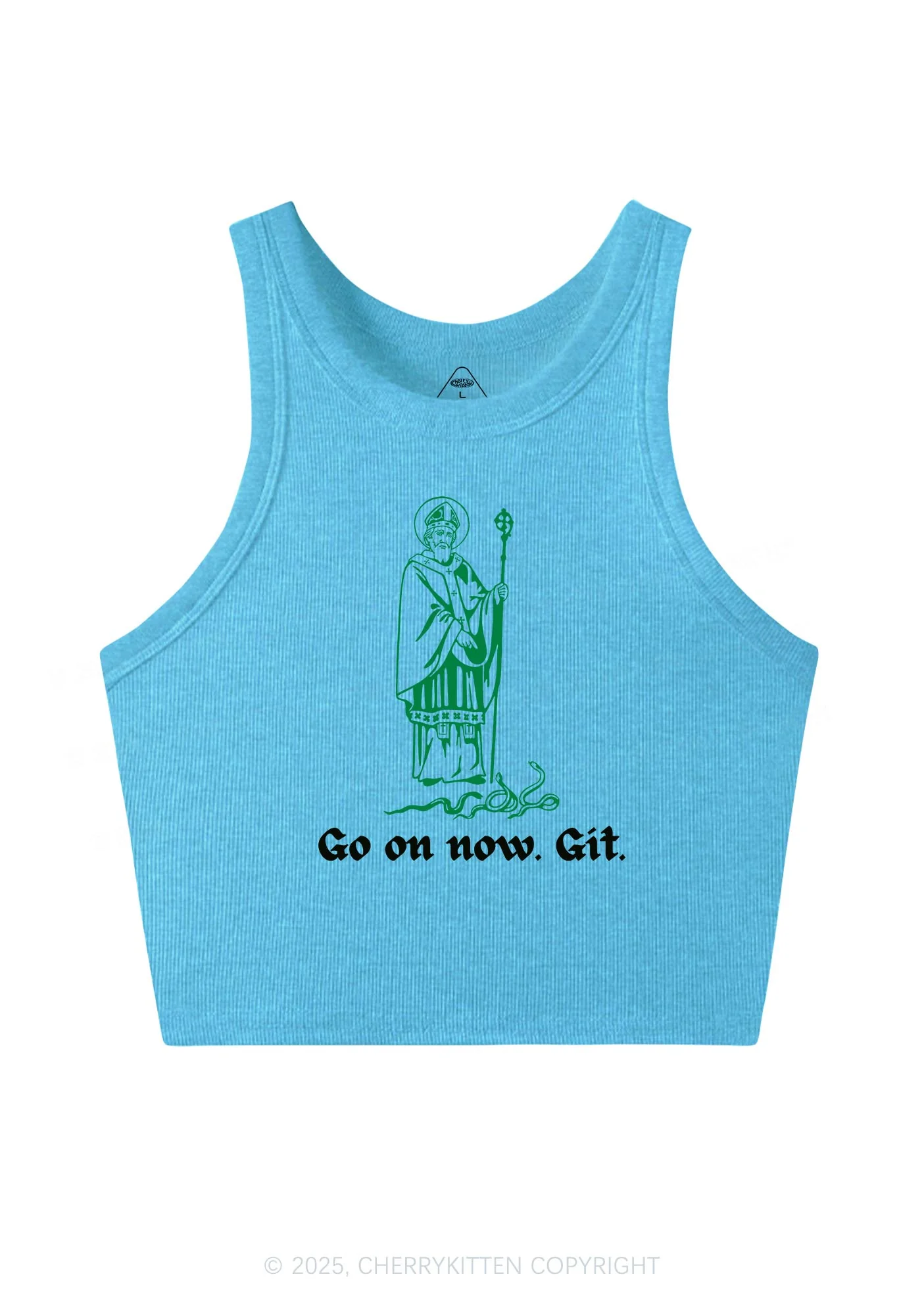 Go On Now Git St Patricks Y2K Crop Tank Top Cherrykitten - Image 7