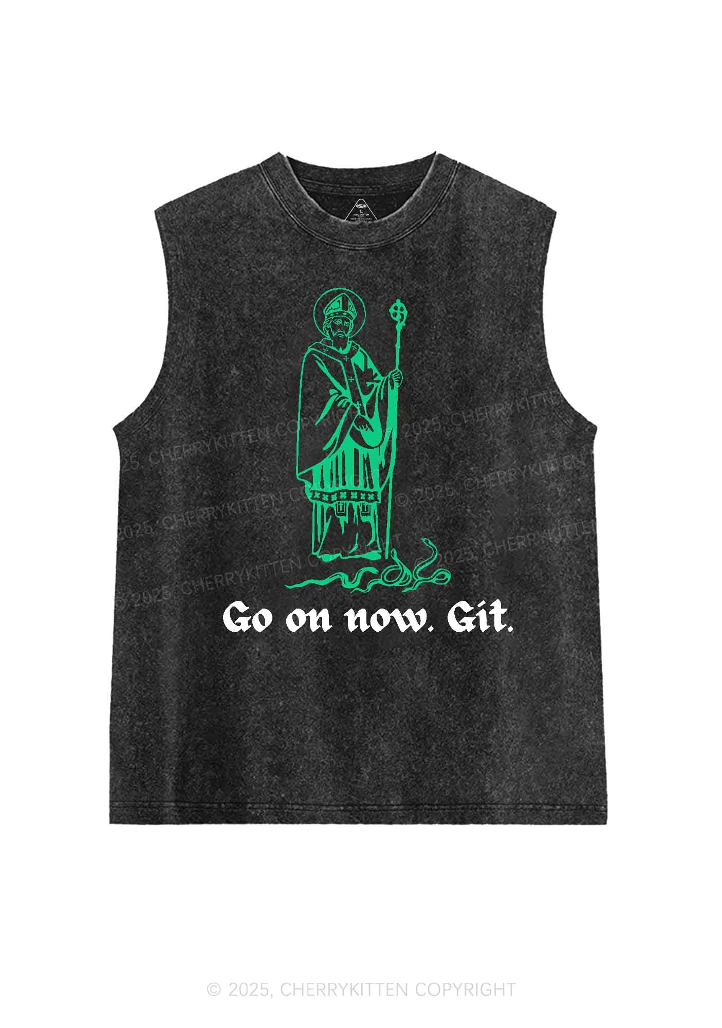 Go On Now Git St St Patricks Y2K Washed Tank Cherrykitten - Image 3
