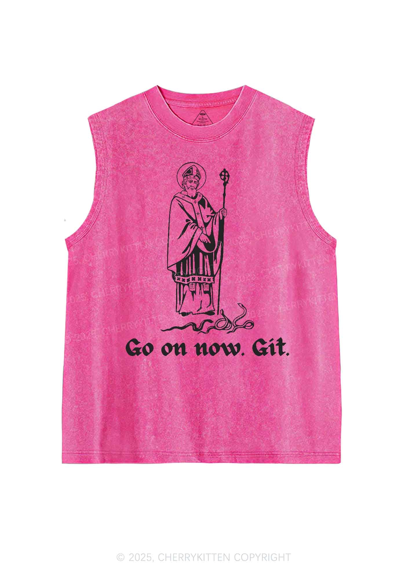 Go On Now Git St St Patricks Y2K Washed Tank Cherrykitten - Image 4