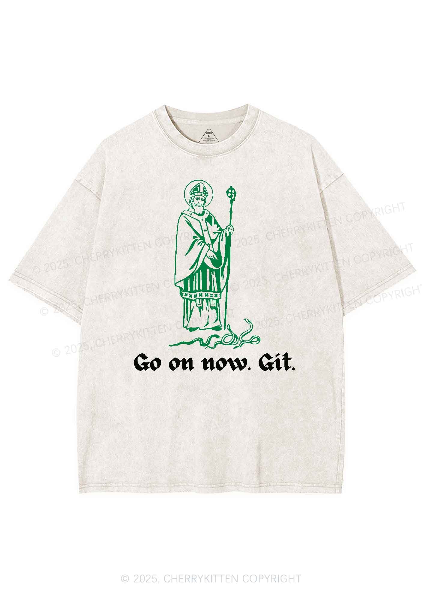 Go On Now Git St St Patricks Y2K Washed Tee Cherrykitten - Image 4