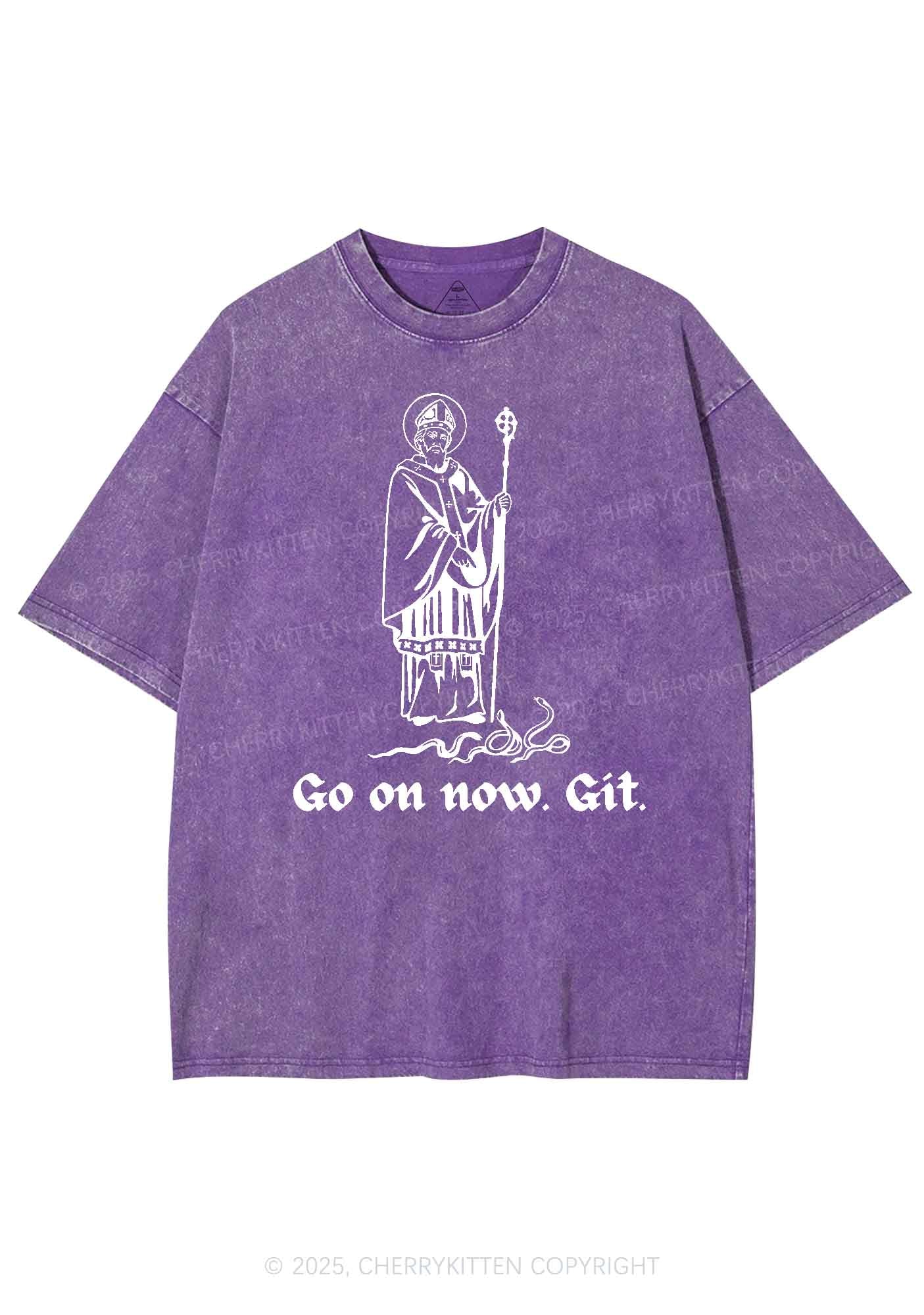 Go On Now Git St St Patricks Y2K Washed Tee Cherrykitten - Image 7