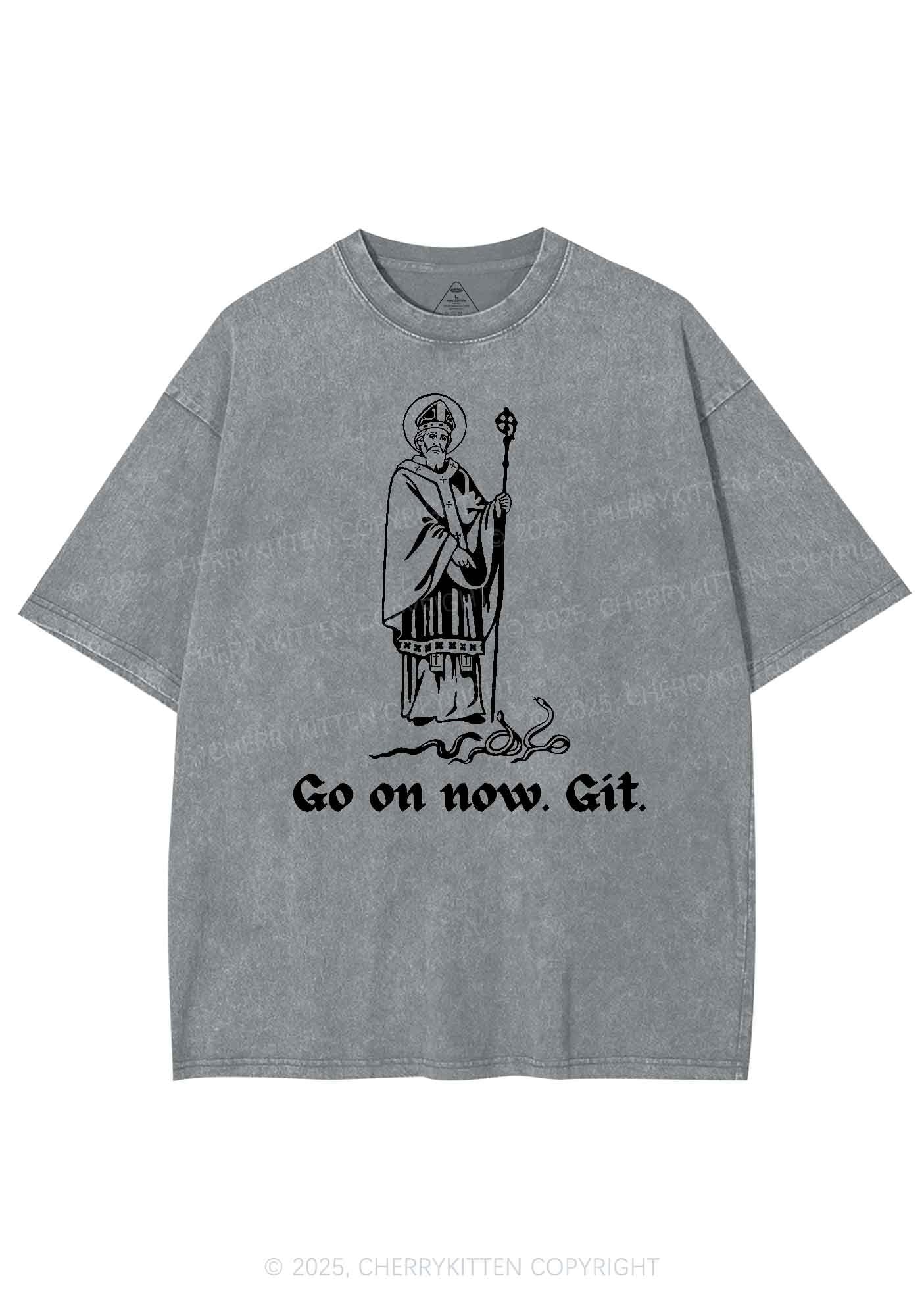 Go On Now Git St St Patricks Y2K Washed Tee Cherrykitten - Image 8