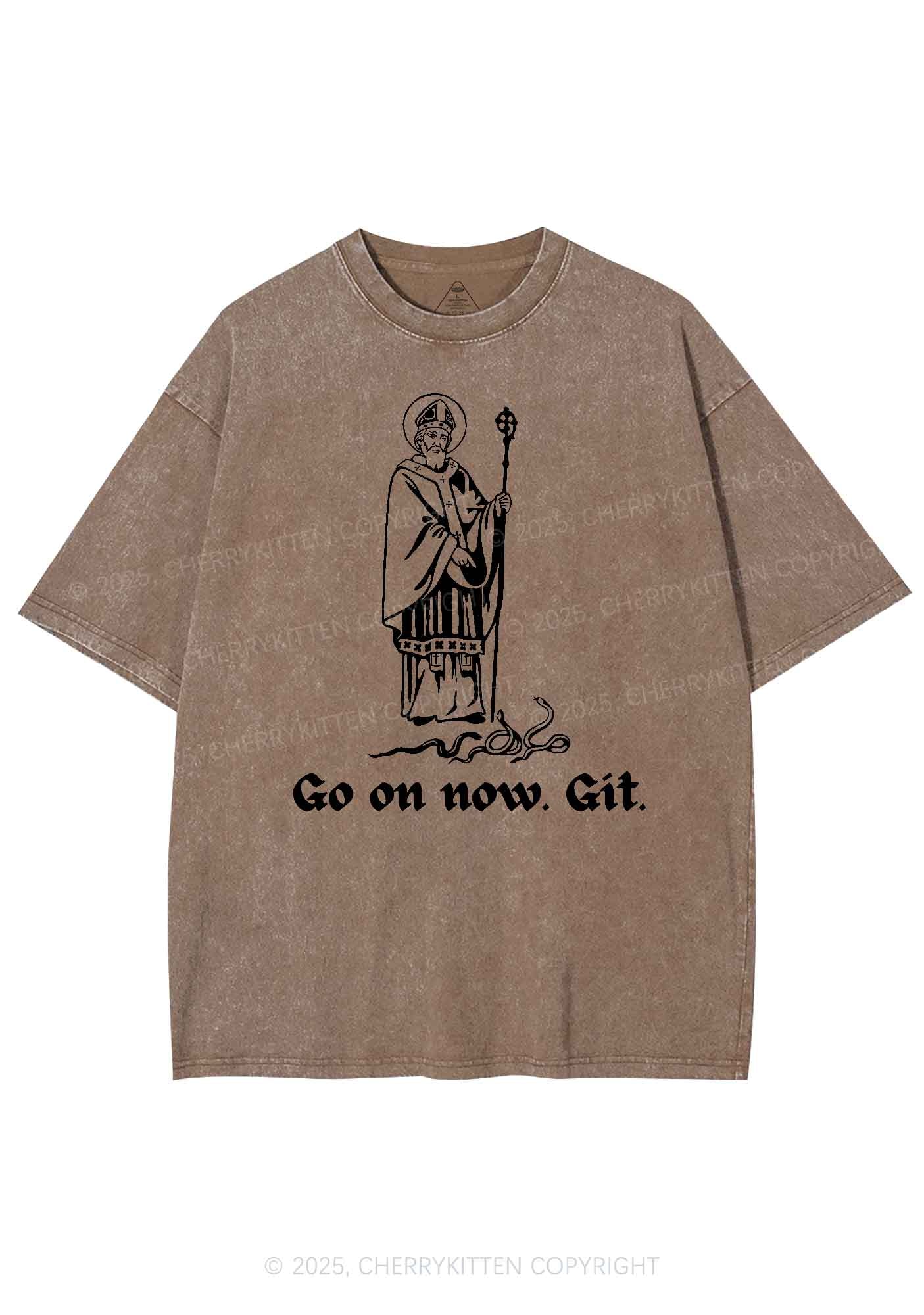 Go On Now Git St St Patricks Y2K Washed Tee Cherrykitten - Image 9