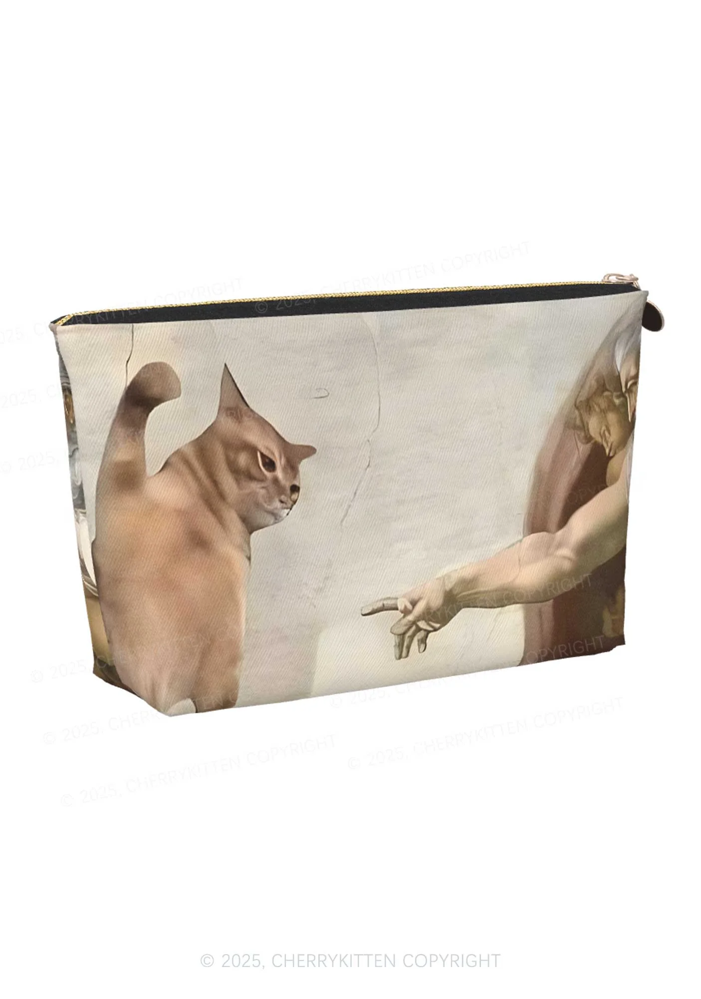 God Give Cat Y2K Leather Makeup Bag Cherrykitten - Image 3
