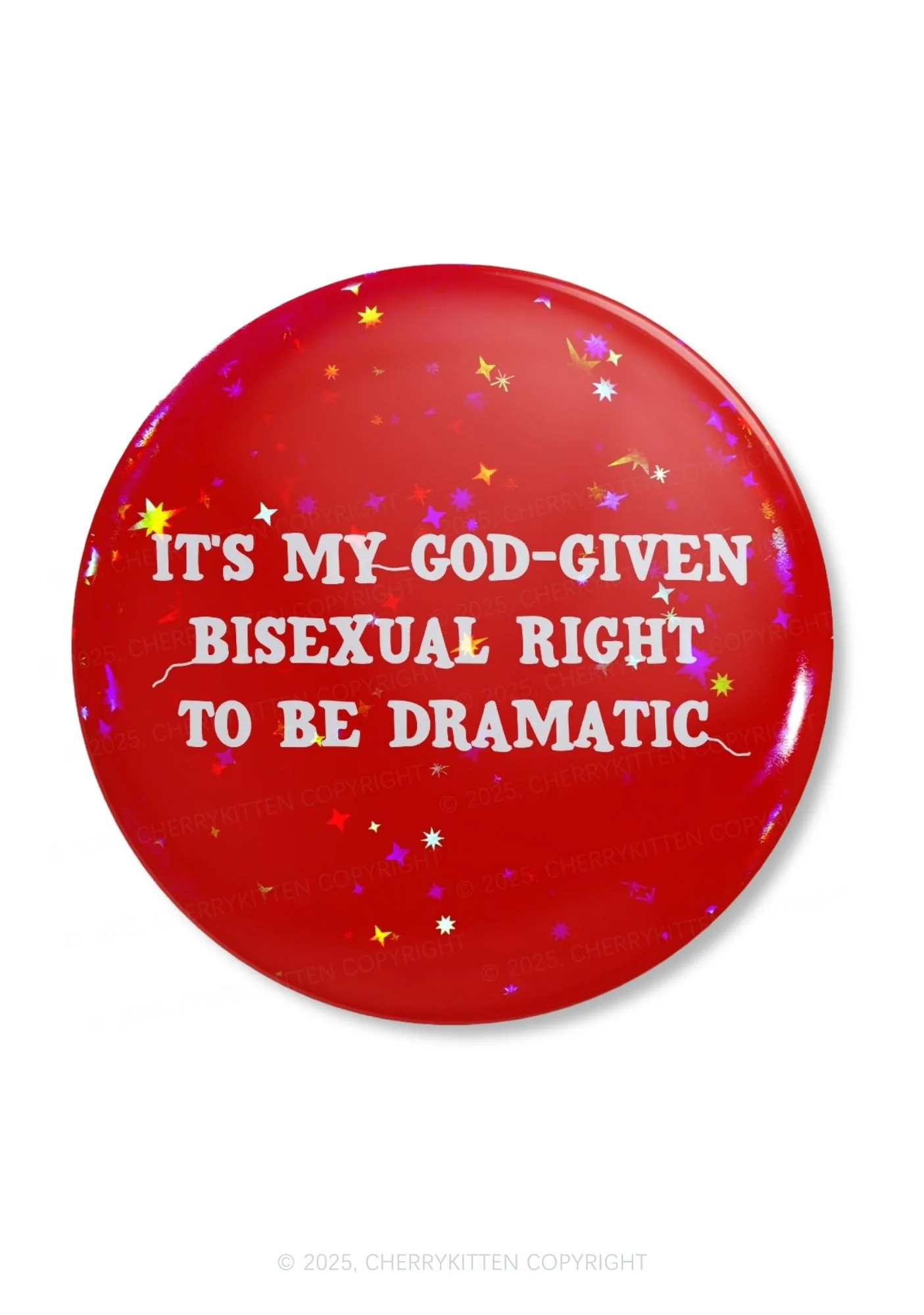 God-Given Bisexual Right Pride 1Pc Y2K Pin Badge Cherrykitten - Image 4