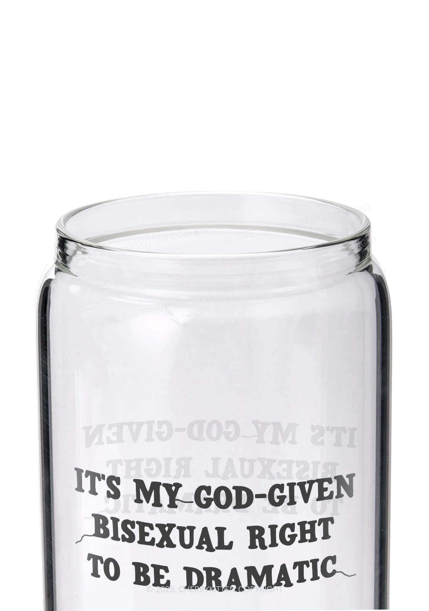 God-Given Bisexual Right Pride Y2K Printed Glass Cup Cherrykitten - Image 2