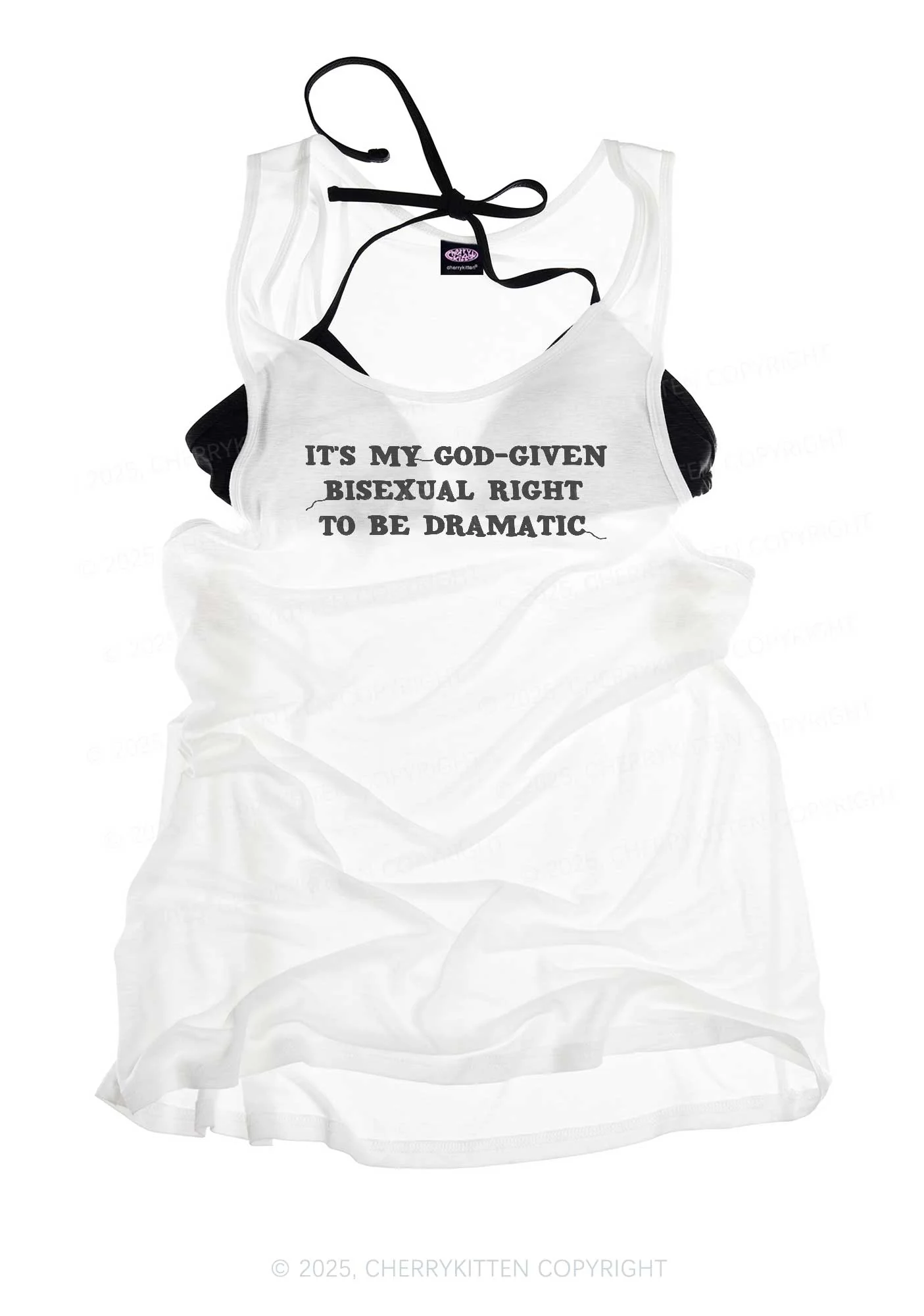 God Given Bisexual Right Pride Y2K Sheer Boyfriend Tank Cherrykitten - Image 3