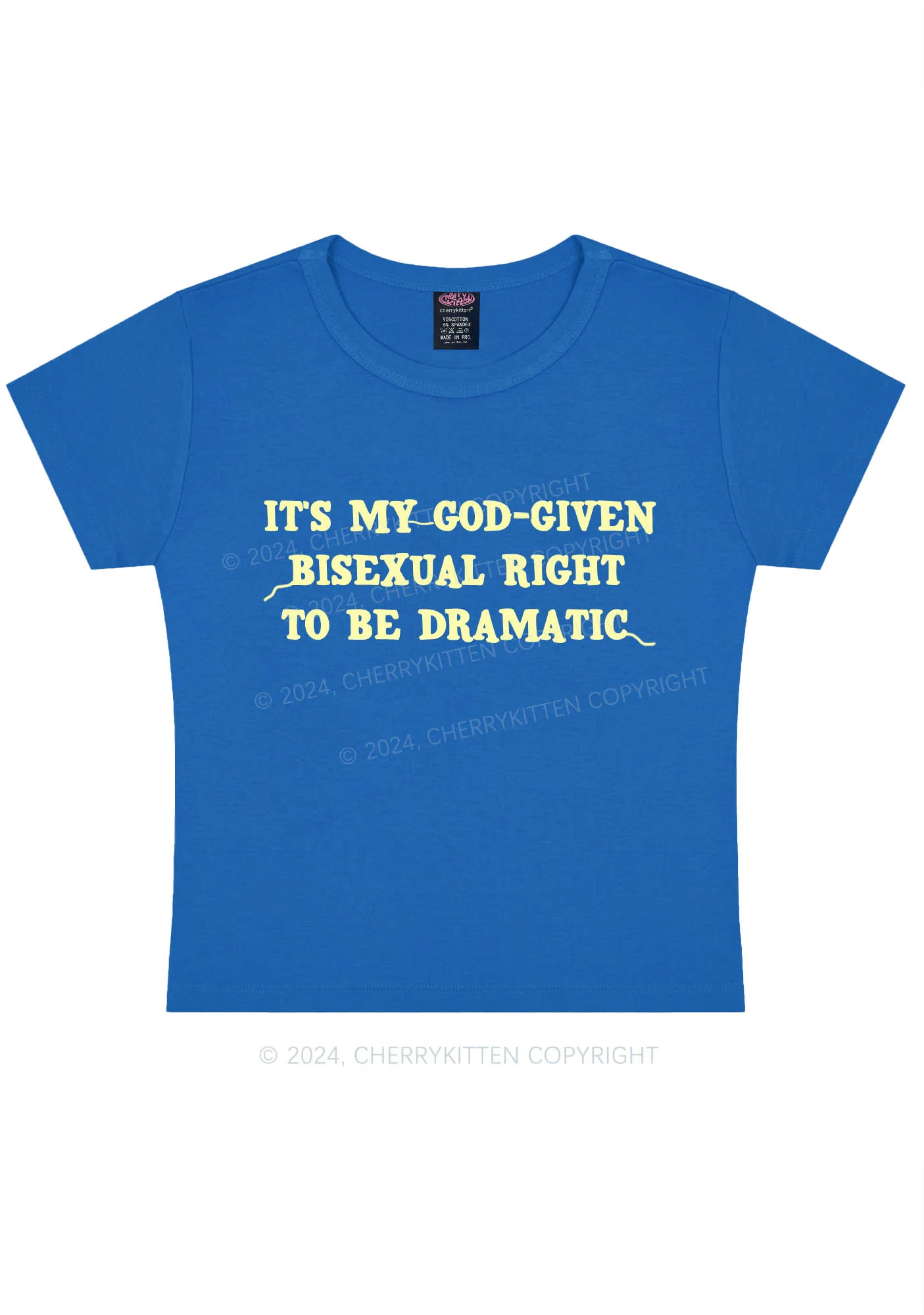 God-Given Bisexual Right Y2K Baby Tee Cherrykitten - Image 10