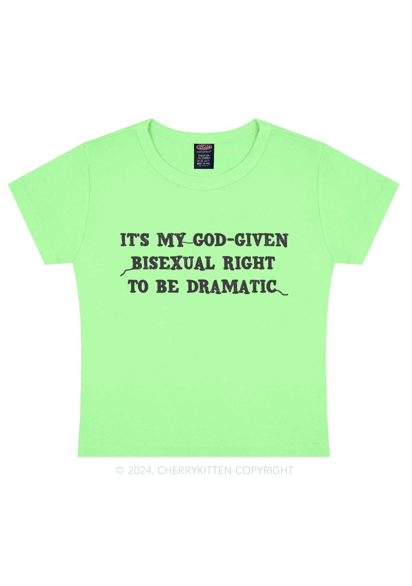 God-Given Bisexual Right Y2K Baby Tee Cherrykitten - Image 12
