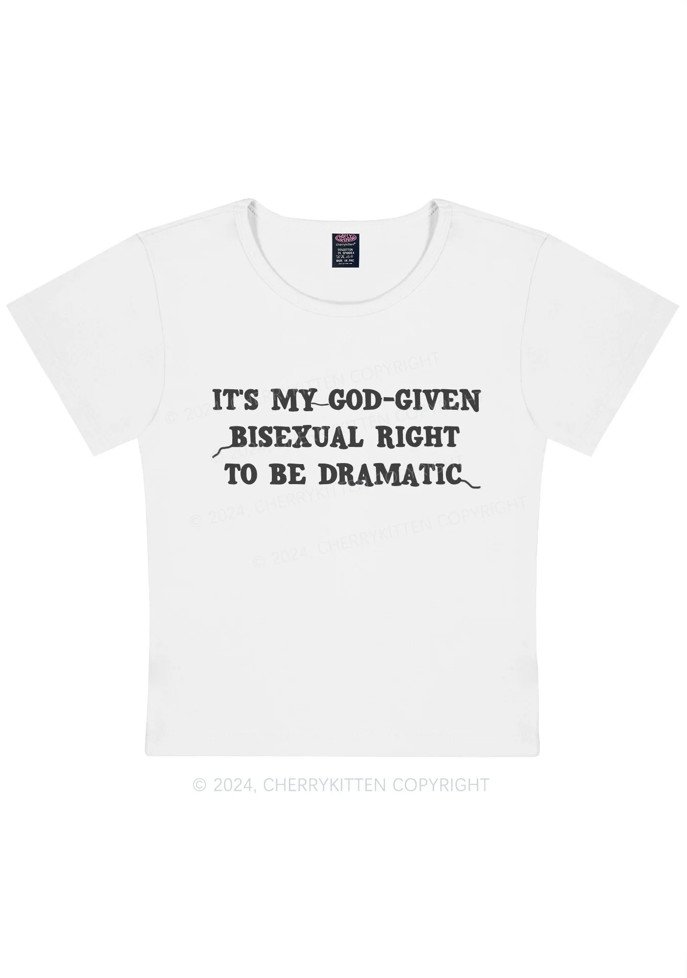 God-Given Bisexual Right Y2K Baby Tee Cherrykitten - Image 5