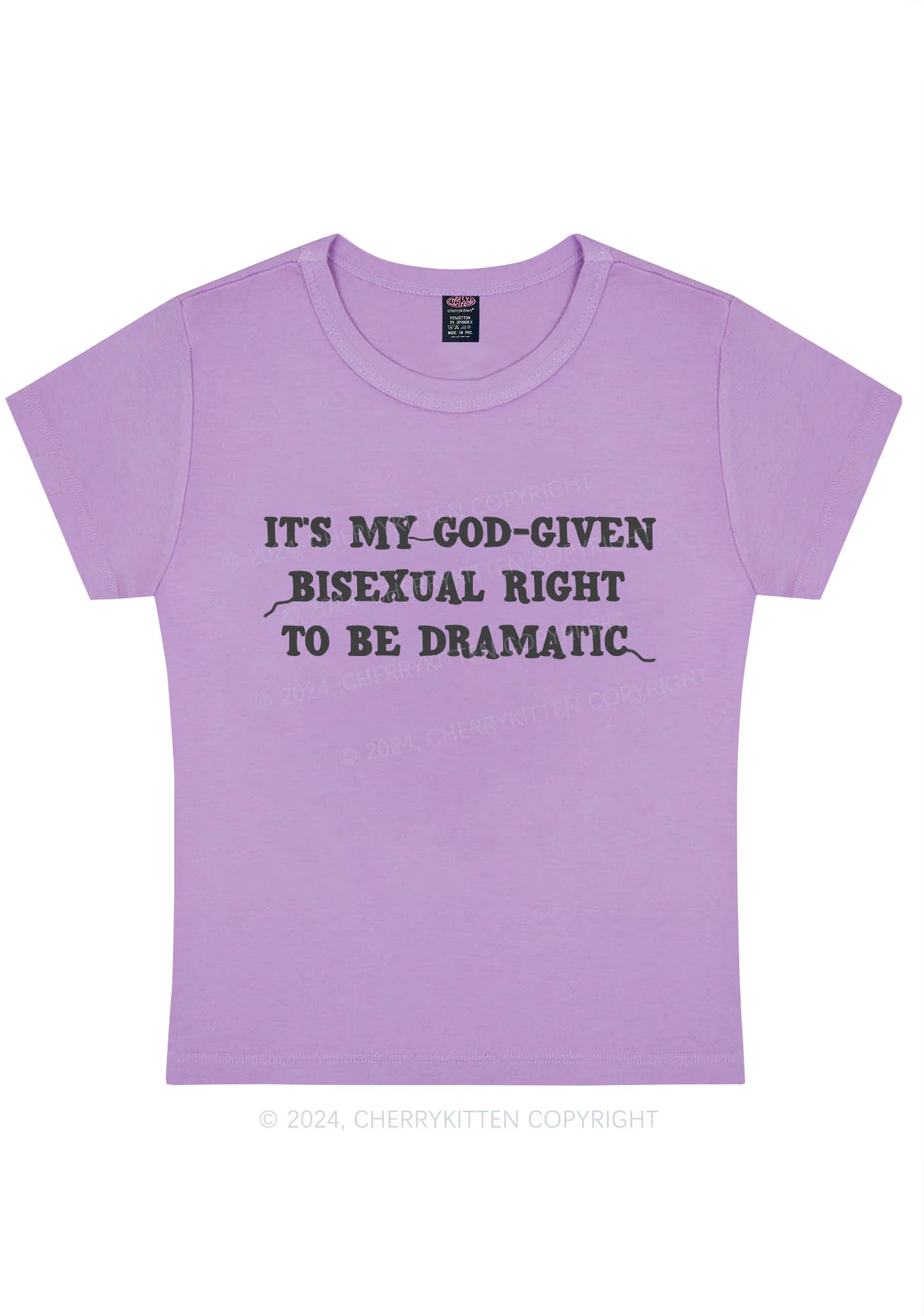 God-Given Bisexual Right Y2K Baby Tee Cherrykitten - Image 6