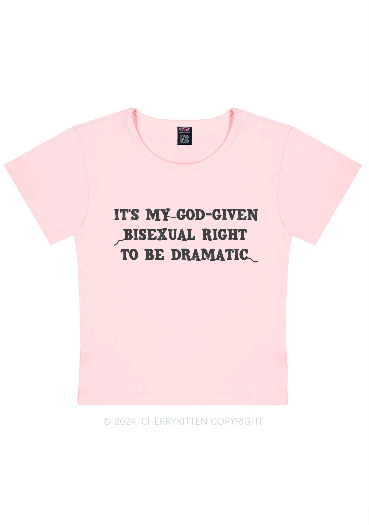 God-Given Bisexual Right Y2K Baby Tee Cherrykitten - Image 8