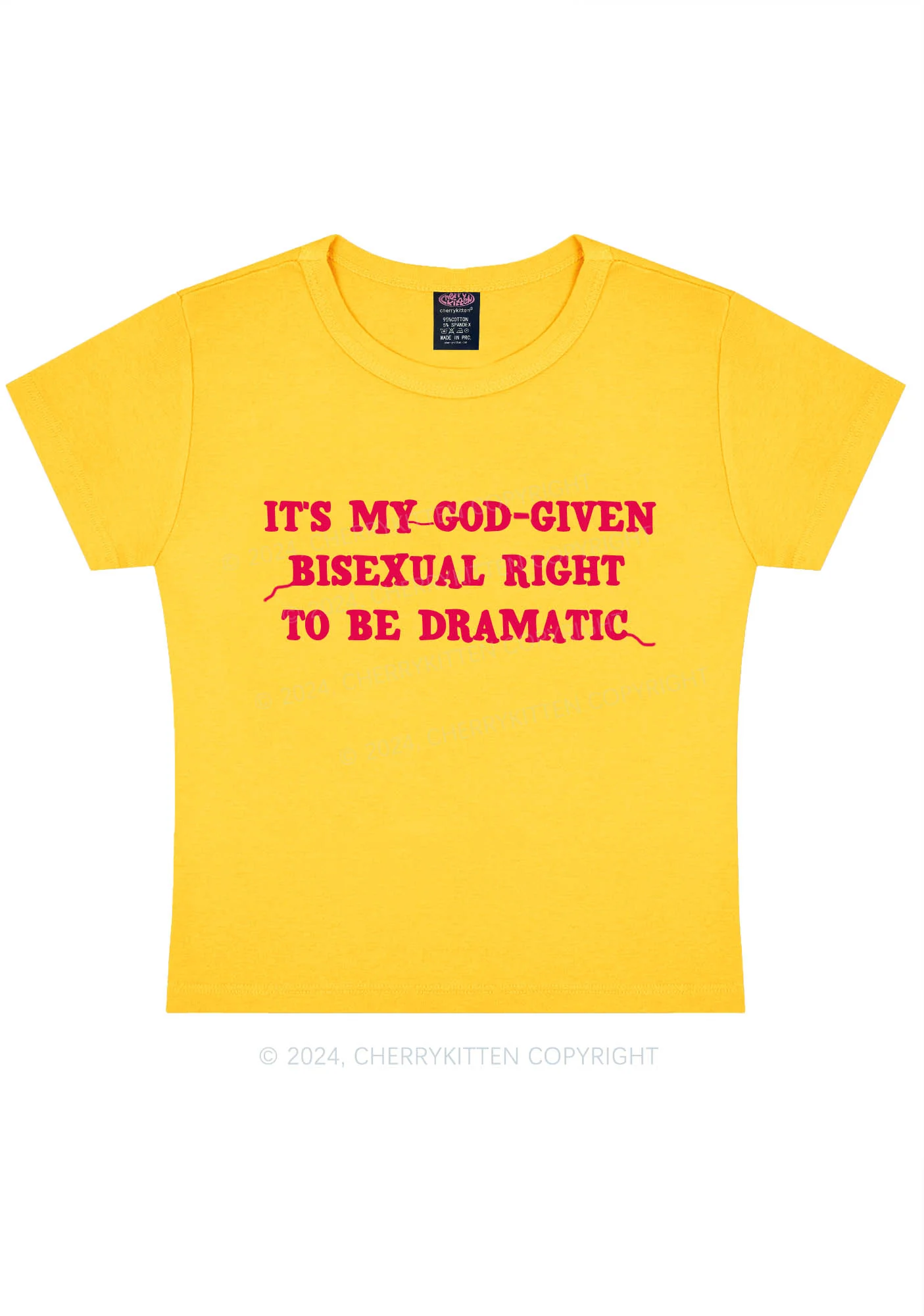 God-Given Bisexual Right Y2K Baby Tee Cherrykitten - Image 9