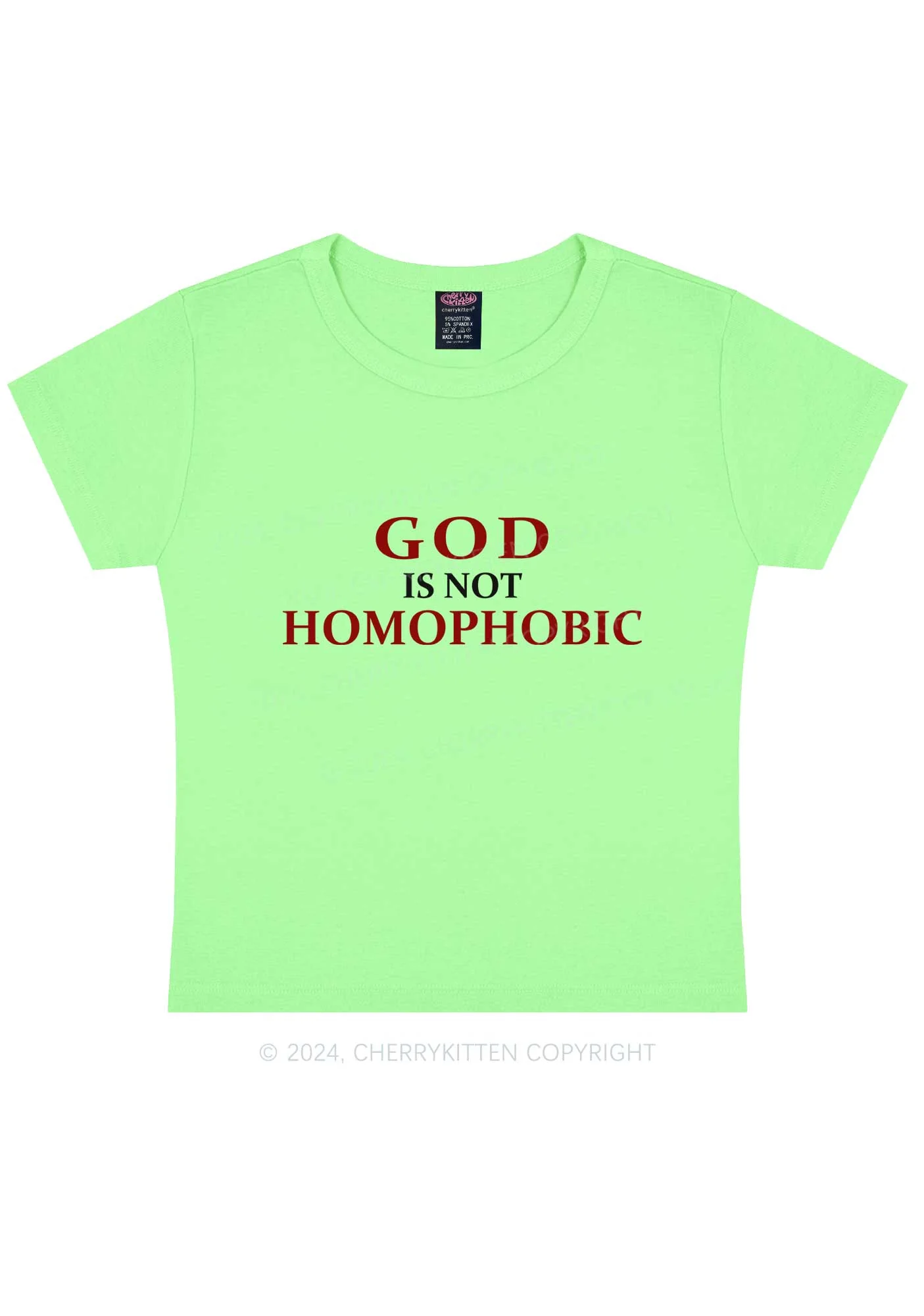 God Is Not Homophobic Y2K Baby Tee Cherrykitten - Image 9