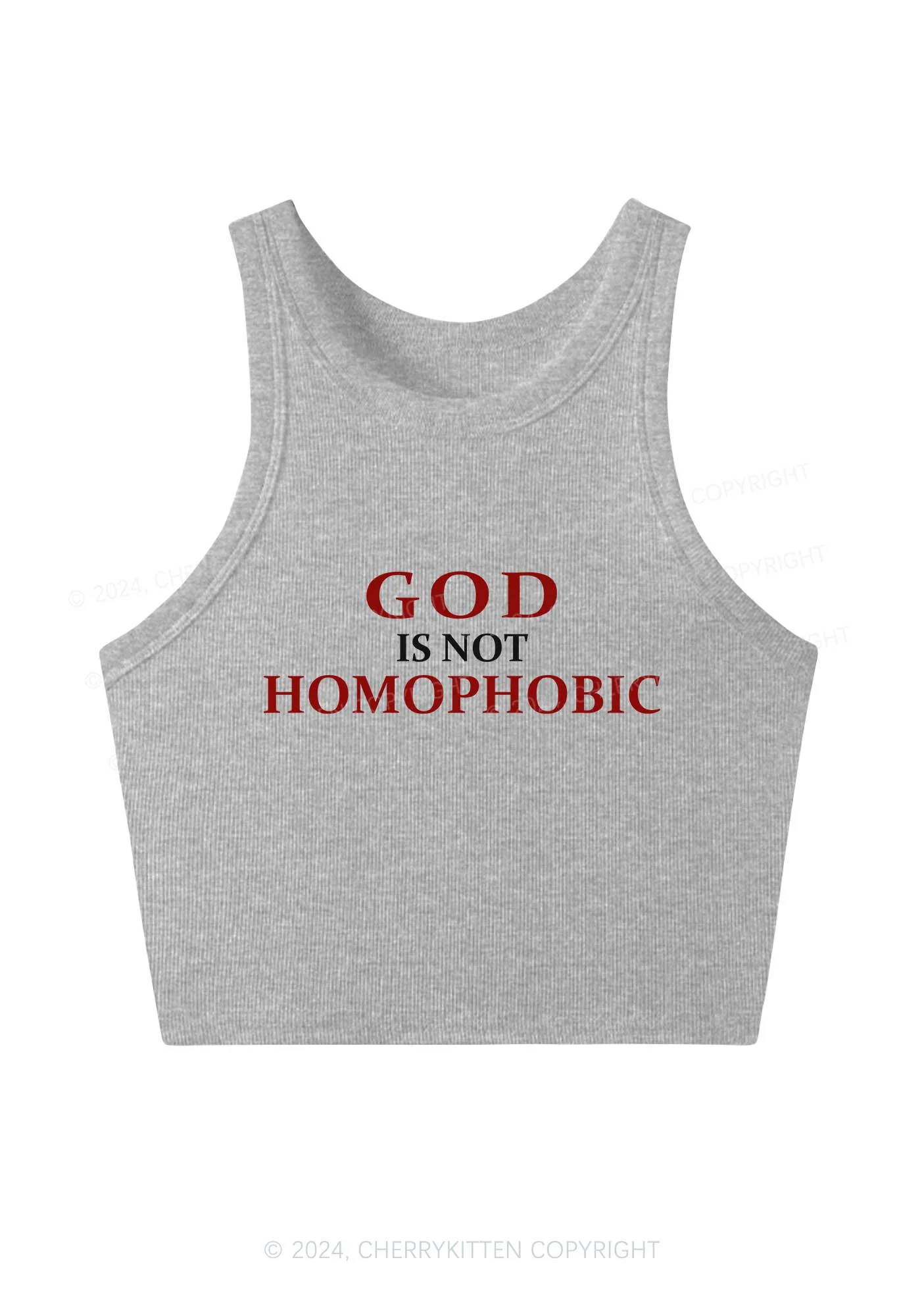 God Is Not Homophobic Y2K Crop Tank Top Cherrykitten - Image 3