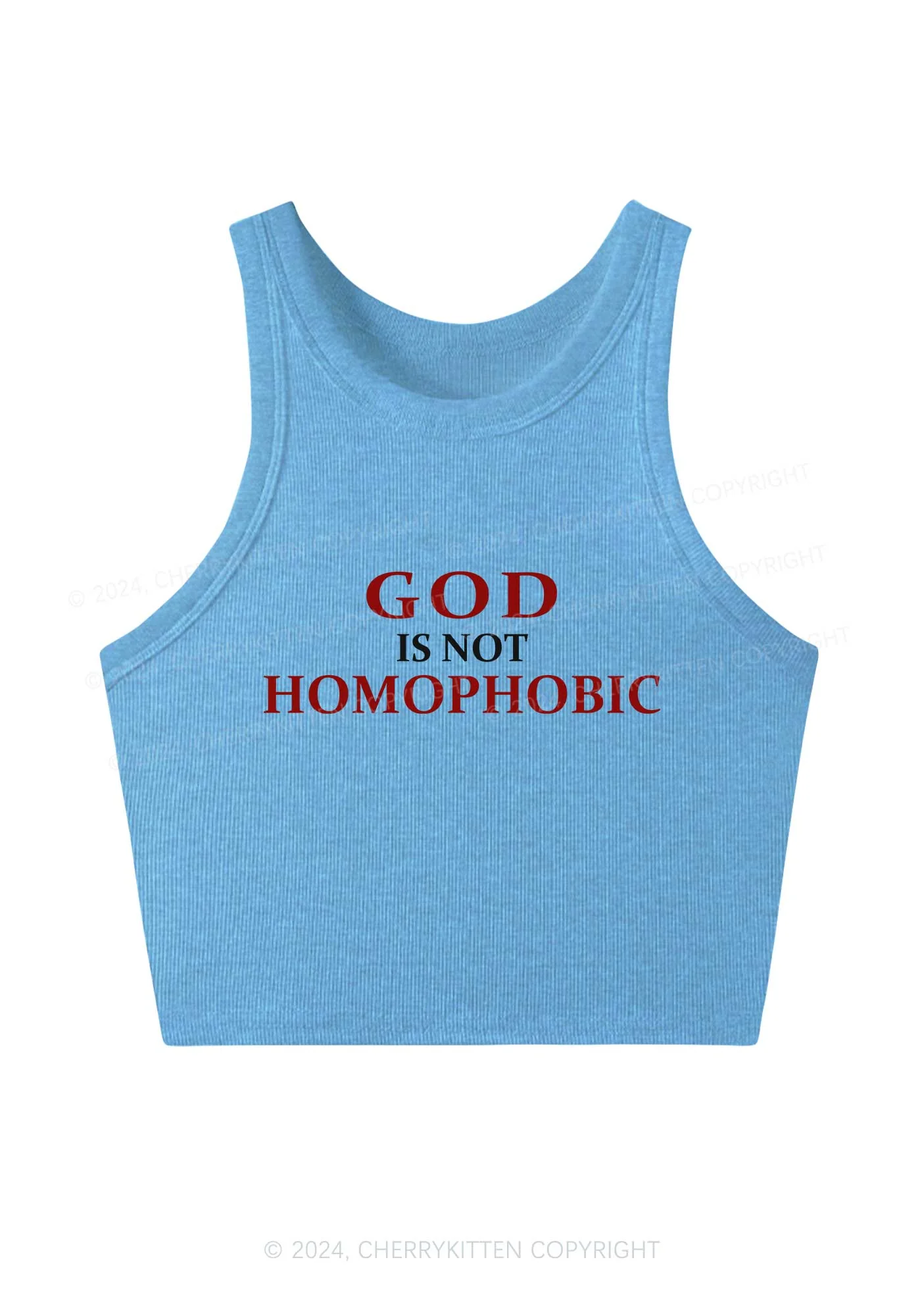 God Is Not Homophobic Y2K Crop Tank Top Cherrykitten - Image 4
